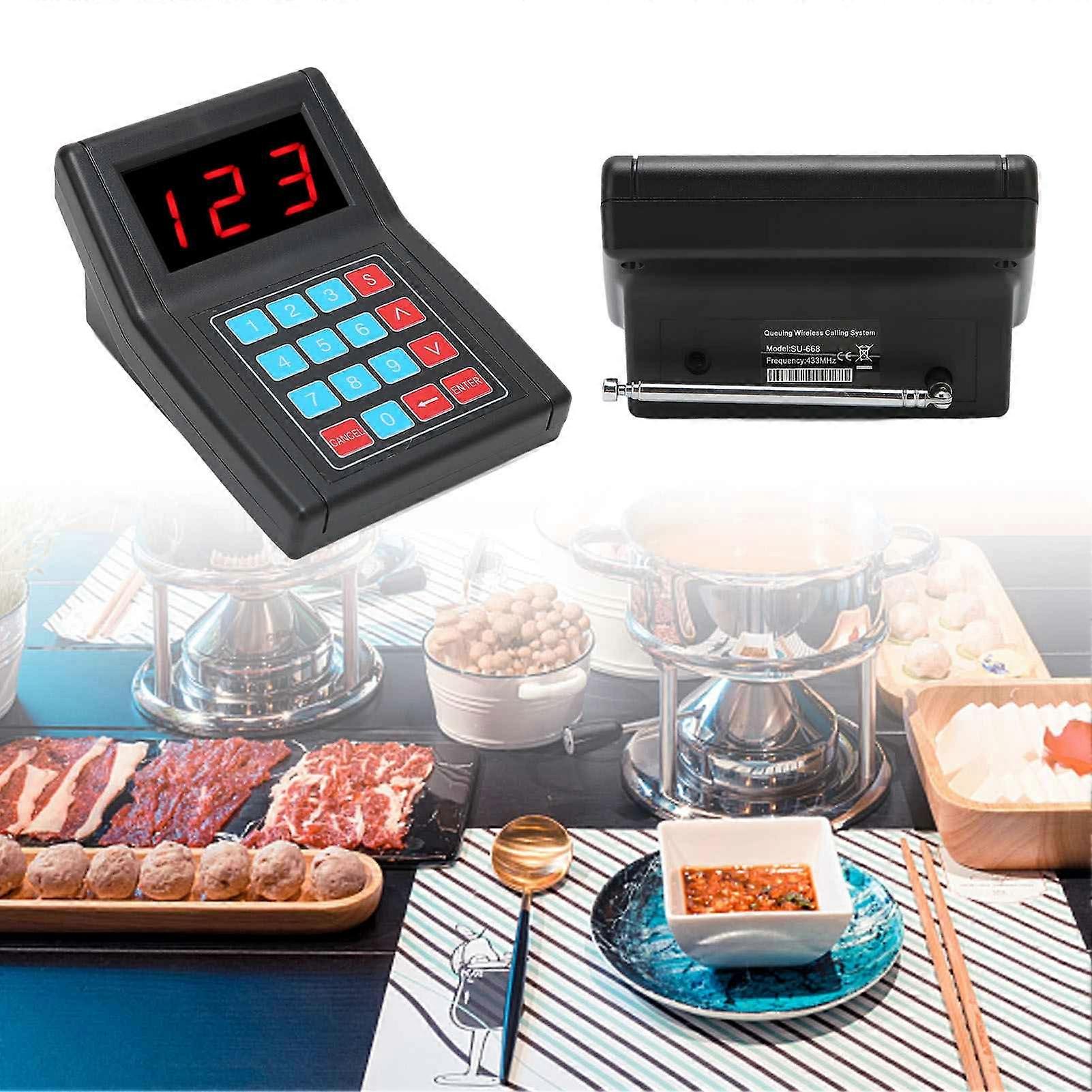 Pager System for SU‑668 SU‑669 SU‑680 SU‑668S SU‑669S Restaurant Pager System 999 Codes 1000m Working Distance 100‑240VAU Plug