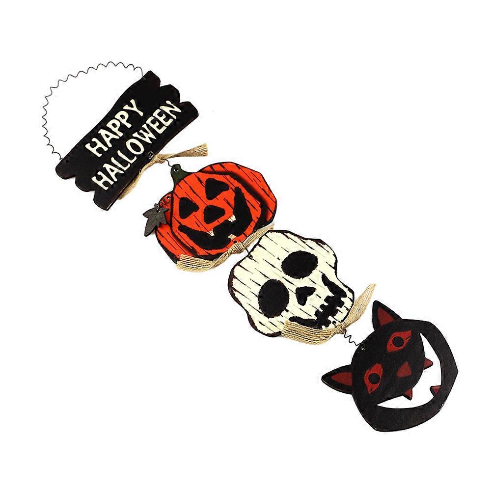 Rectangular Halloween Hanging Sign For Home Atmosphere Decoration Assorted Color 1Pc