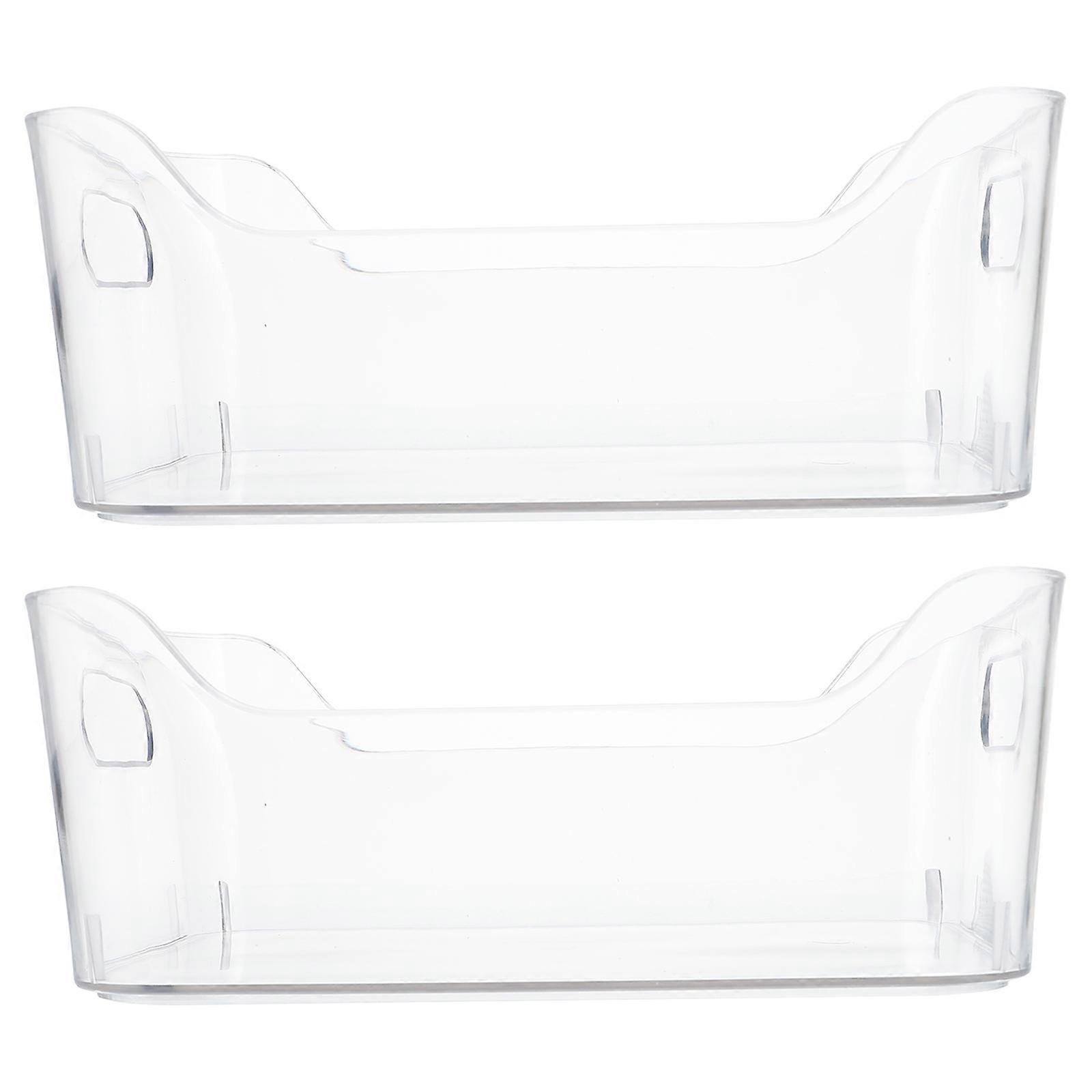 2Pcs Transparent Fridge Organizer Multi Use Storage Bin Small Plastic Bins for Fridge Storage