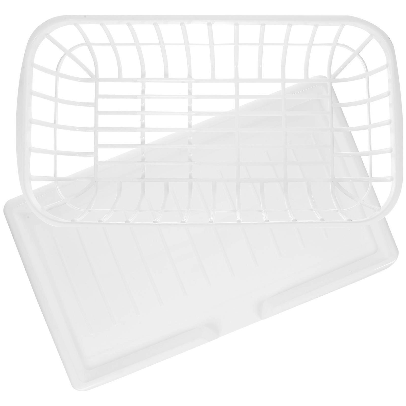 Countertop Dish Storage Rack Minimalist and Stylish Design Home Users White Multi-Functional Storage 1Set