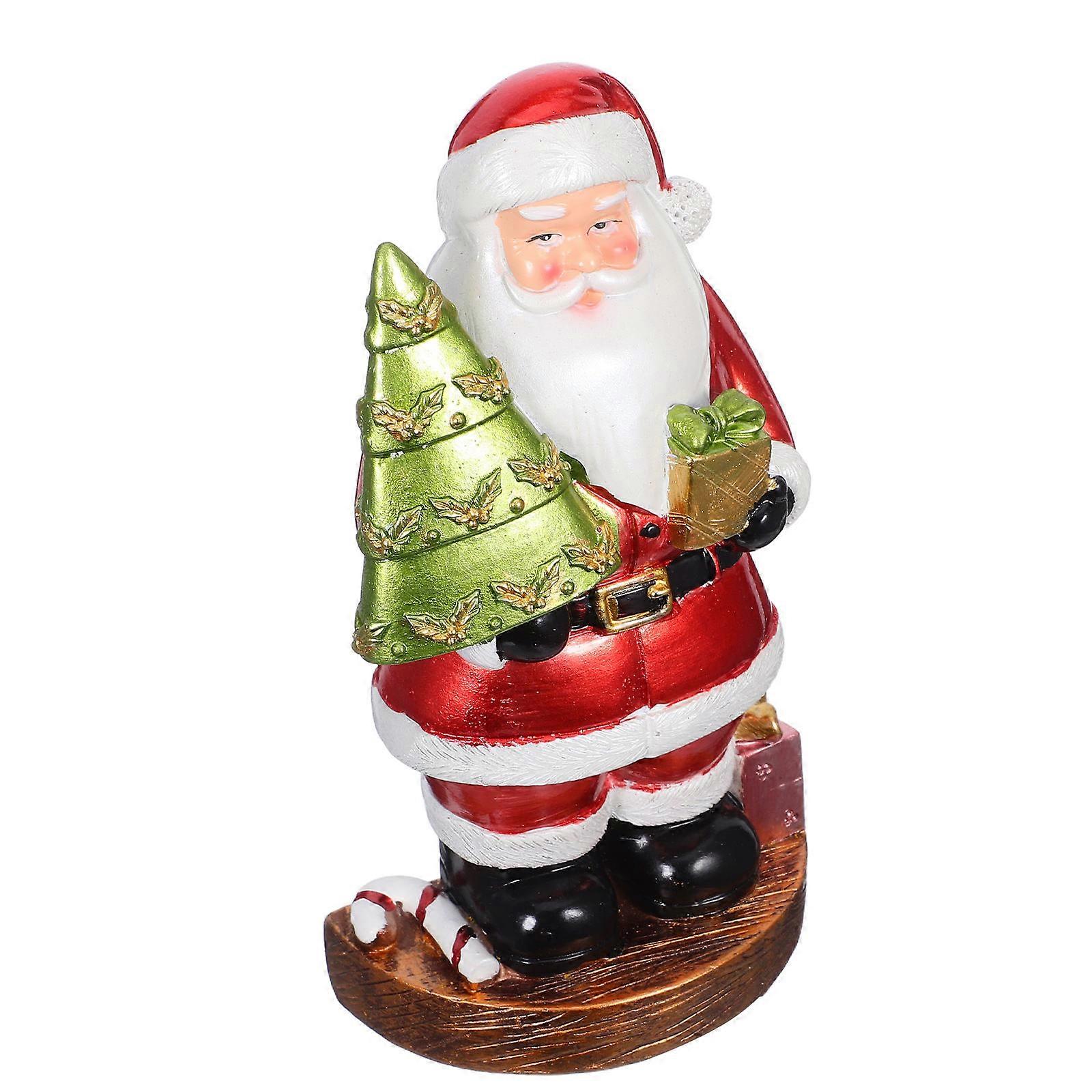 Here's a polished product description based on your input:
**Vintage Resin Santa Claus Figurine – A Charming Addition to Your Christmas