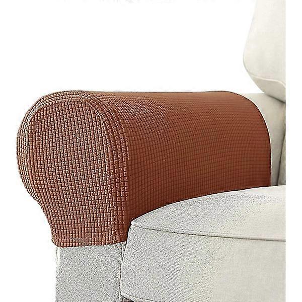 Set of 2 Jacquard Stretch Sofa Armchair Armrest Covers