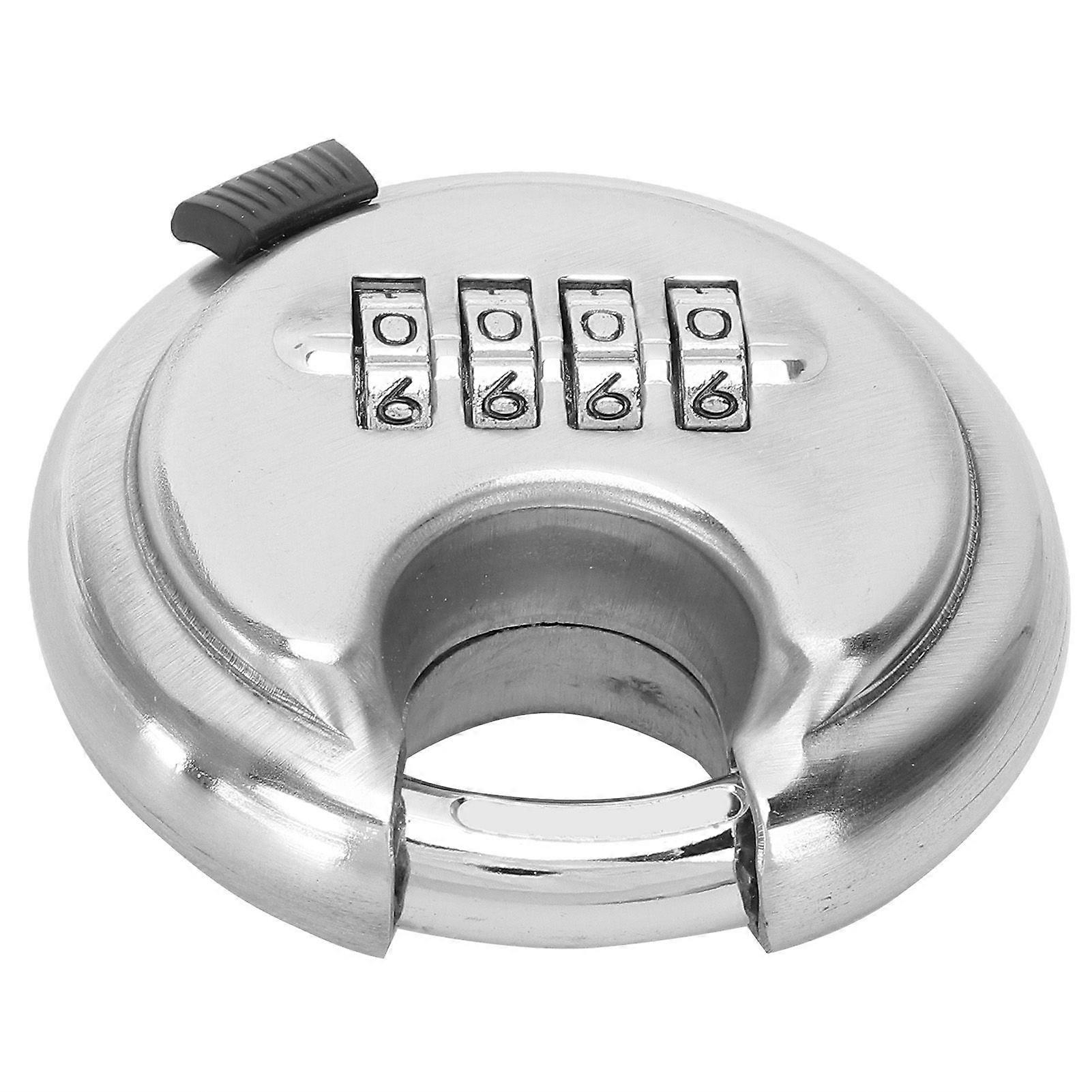 combination disc padlock with hardened steel shackle for trailer garage storage