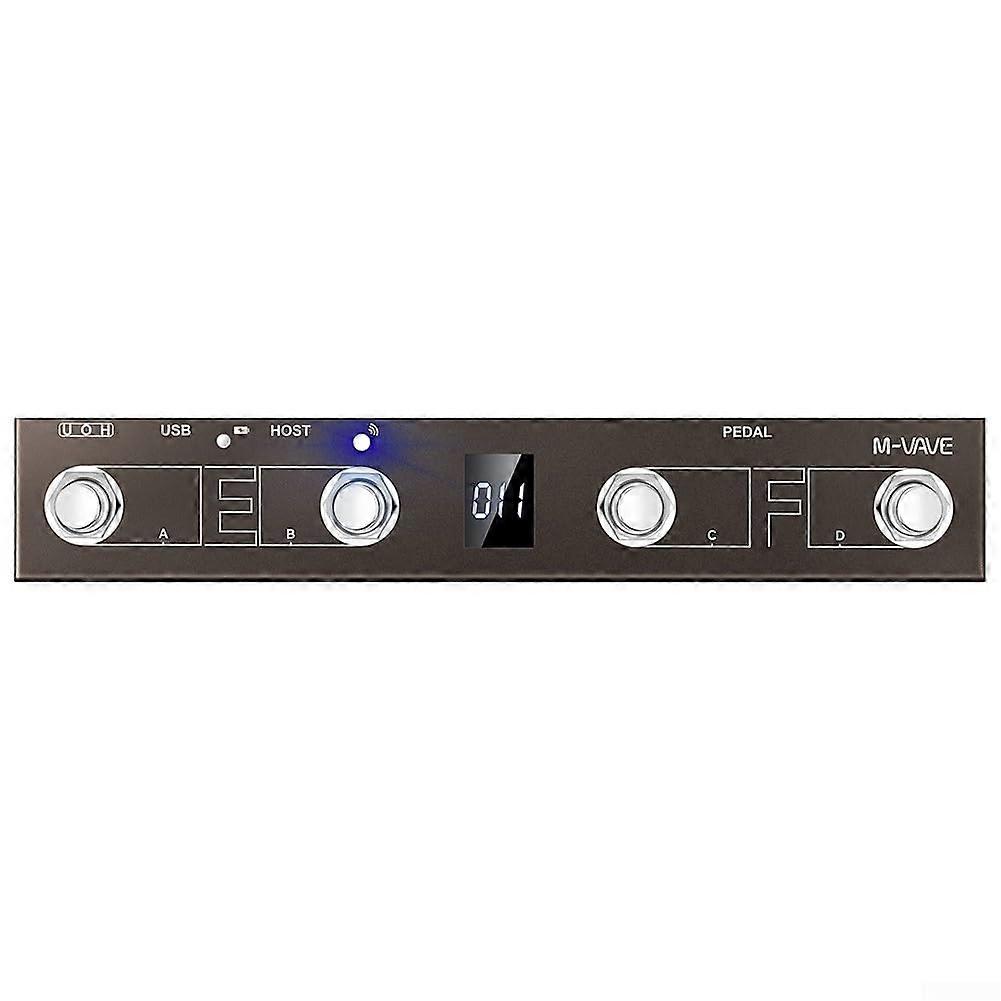Foot Controller BT Wireless Rechargeable 4 Buttons for MIDI Page Turning Pedal (Brown)