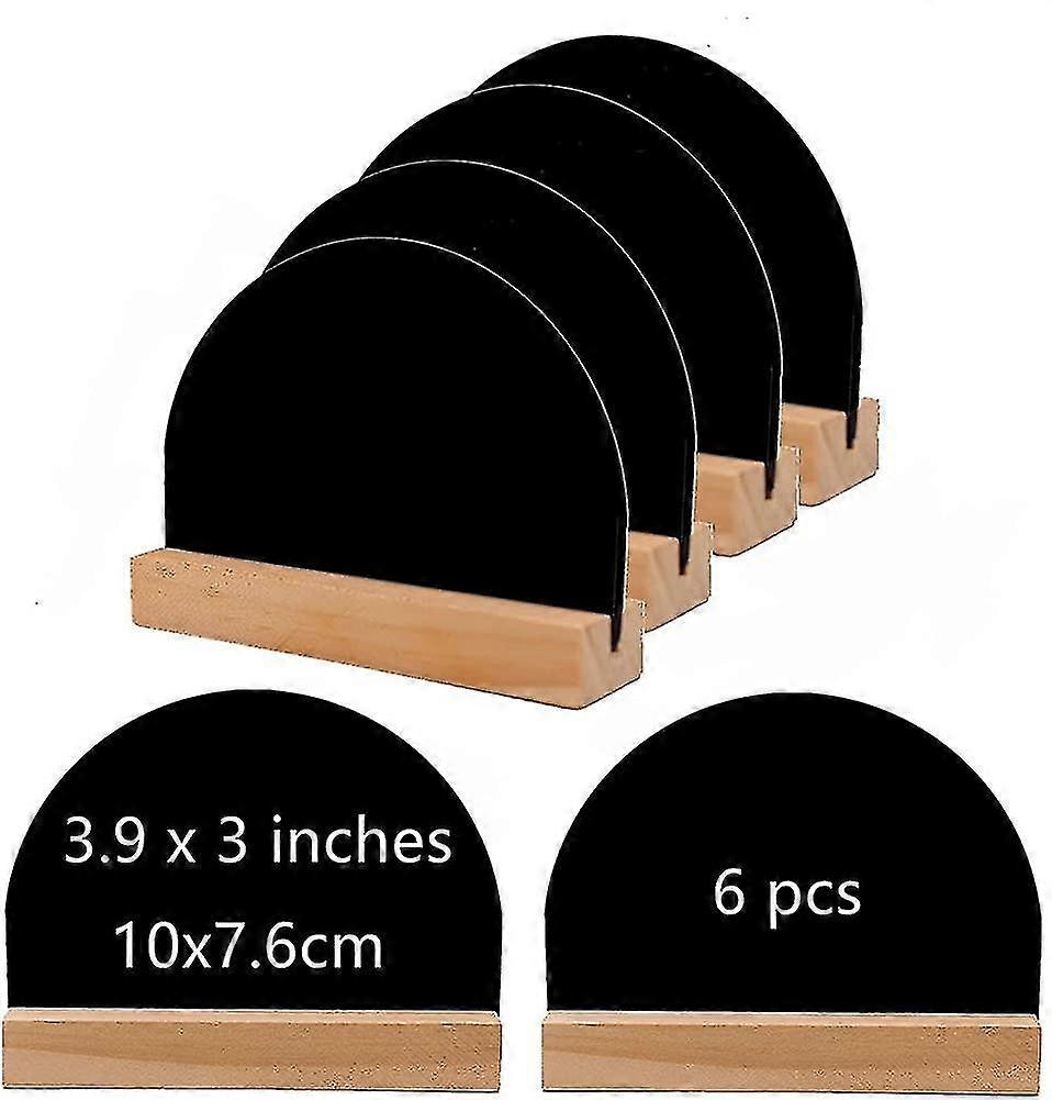 6-piece Mini Chalkboard Signage, With Wooden Base, Double-sided Erasable, Easy to Store and Carry