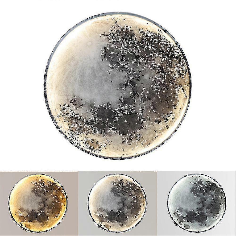 Moon Wall Lamp, Iron and Acrylic Materials, Dimmable White Light, Two Sizes Available
