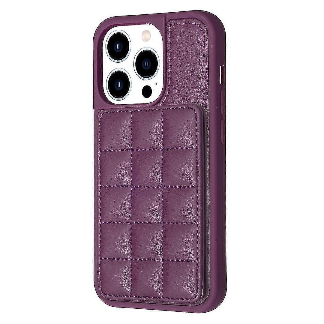 For iPhone 12 Grid Card Slot Holder Phone Case
