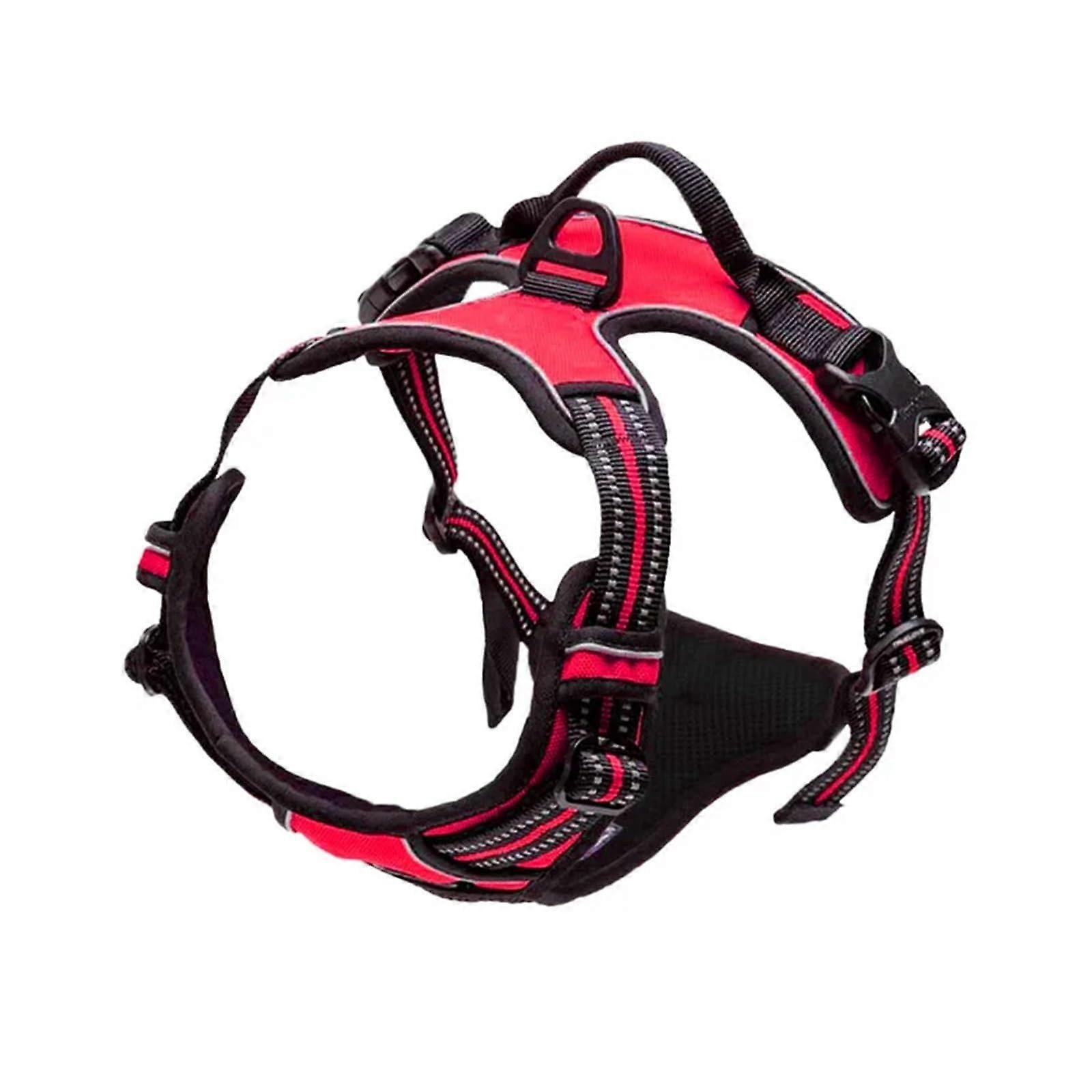 Dog Harness Reflective Adjustable Vest for Small Medium Large Dogs Cats Breathable Material with Chest Strap Collar Accessory