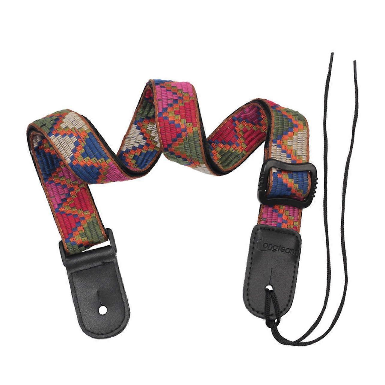 1pc Adjustable Bohemian Ukulele Shoulder Strap Accessory For Concert And Tenor Ukuleles Lightweight And Easy To Install Stylish Design For Musicians