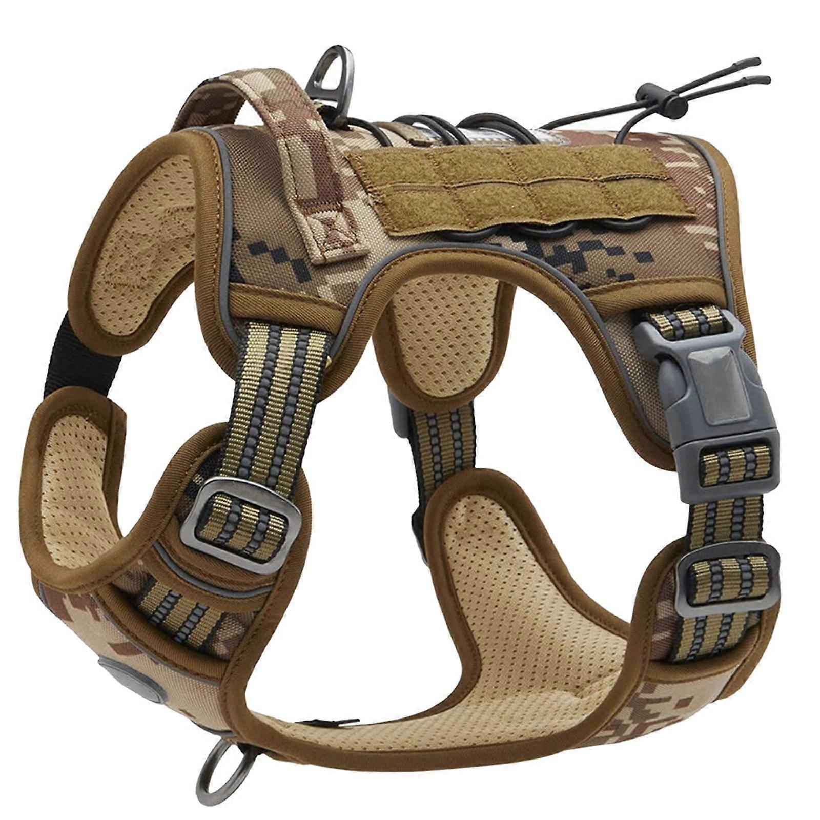 Dog Vest Adjustable Training Harness XL Desert Camouflage Multicolored Rope For Large To Small Dogs Walking Belt