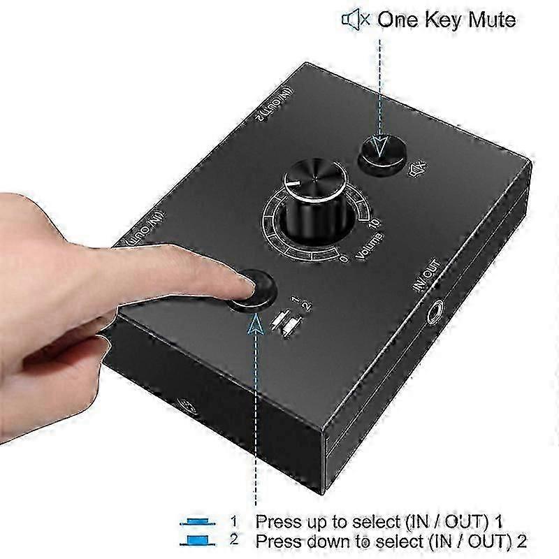 3.5mm Audio Switcher, 2 Intrare 1 Ieșire / 1 Intrare 2 Ieșire Audio Splitter Switcher, Audio Switcher Box