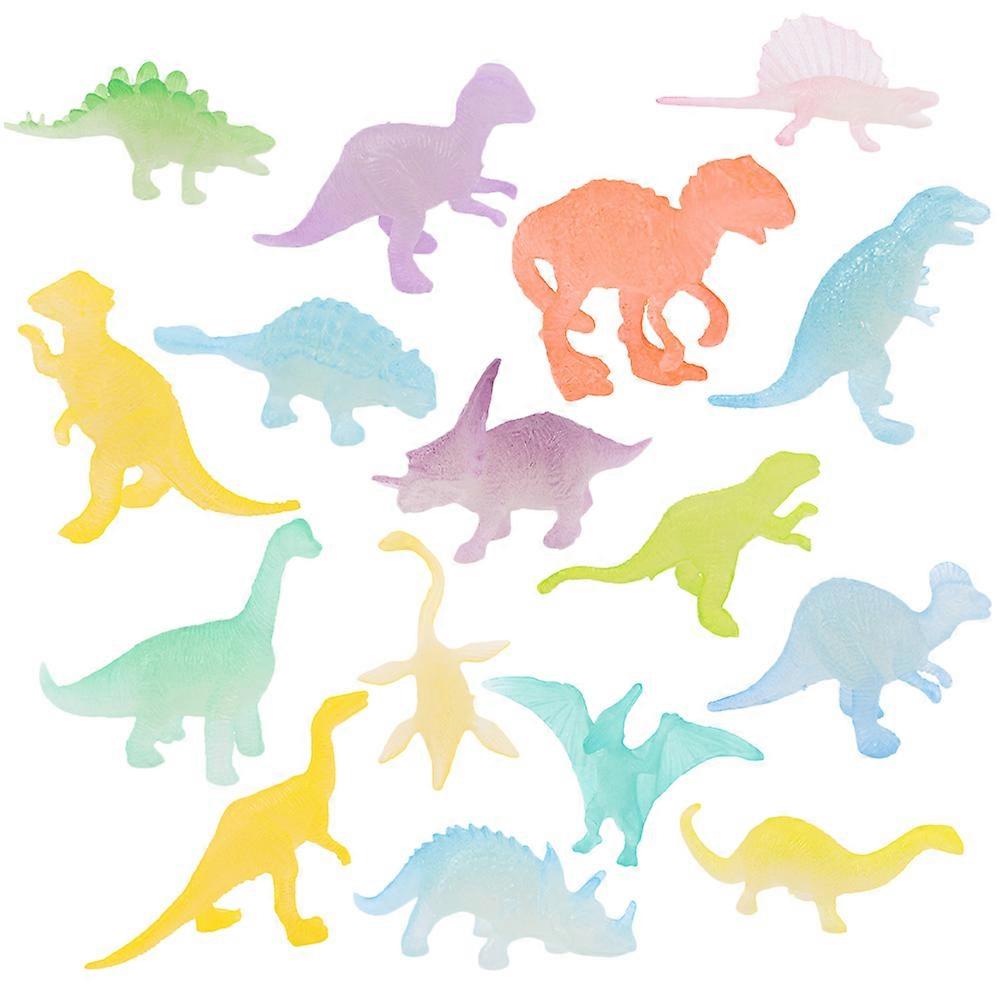 16pcs Mini Glowing Dinosaur Figures – Glow in the Dark Educational Toys for Play, Learning, and Party Decorations