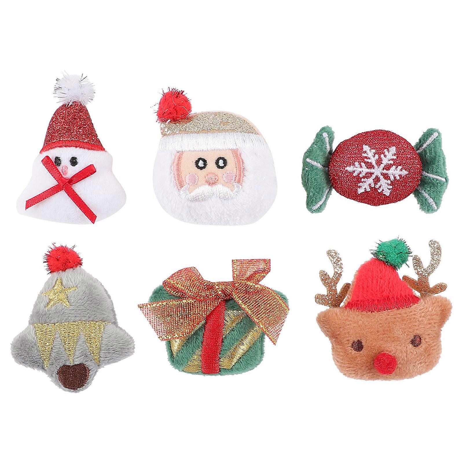 Cute Brooch Set 6Pcs Lovely Breastpin For Friends and Family Christmas Party Assorted Color