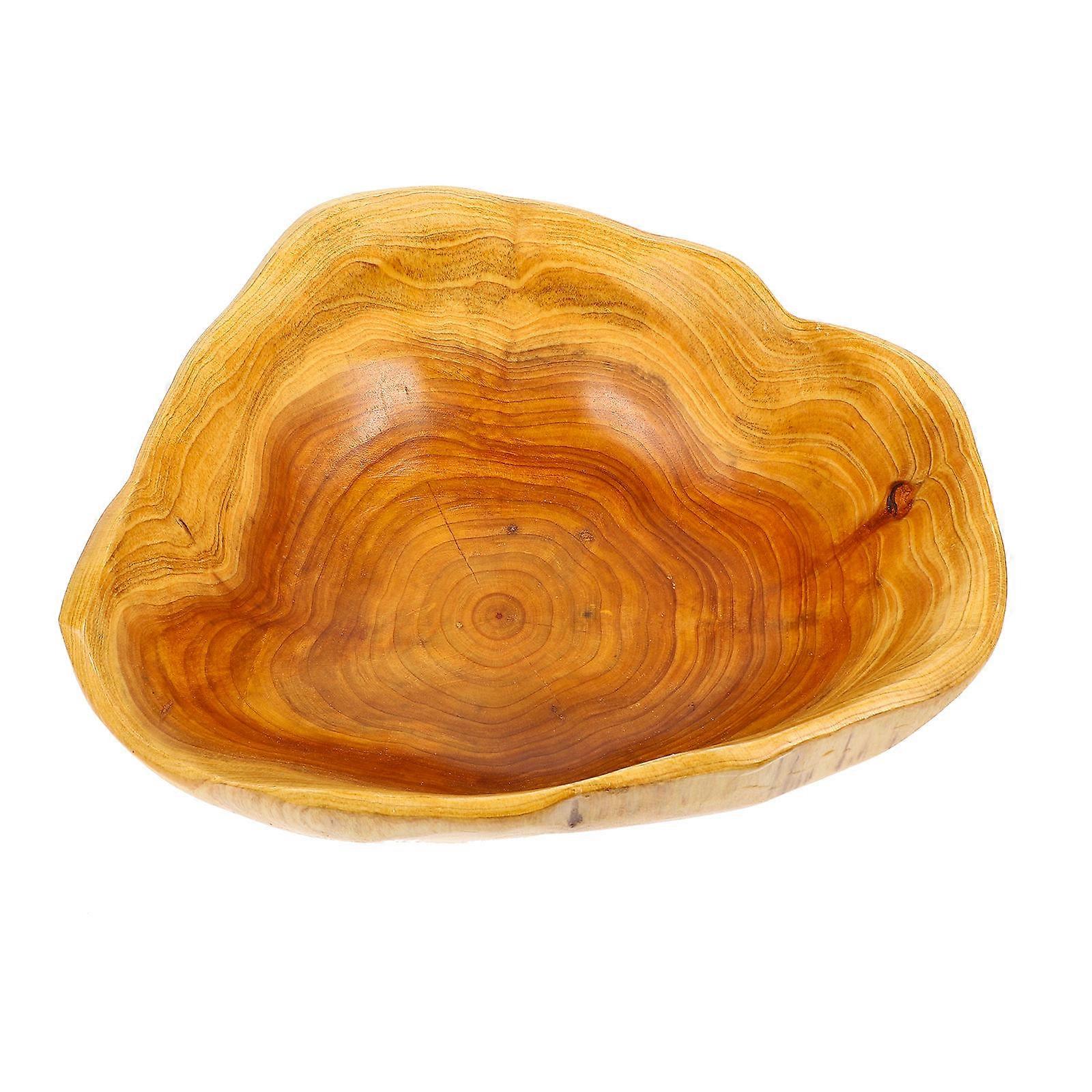 Light Brown Fruit Plate for Storage Use Smooth Rim and Meticulous Craftsmanship 7.9 Inches