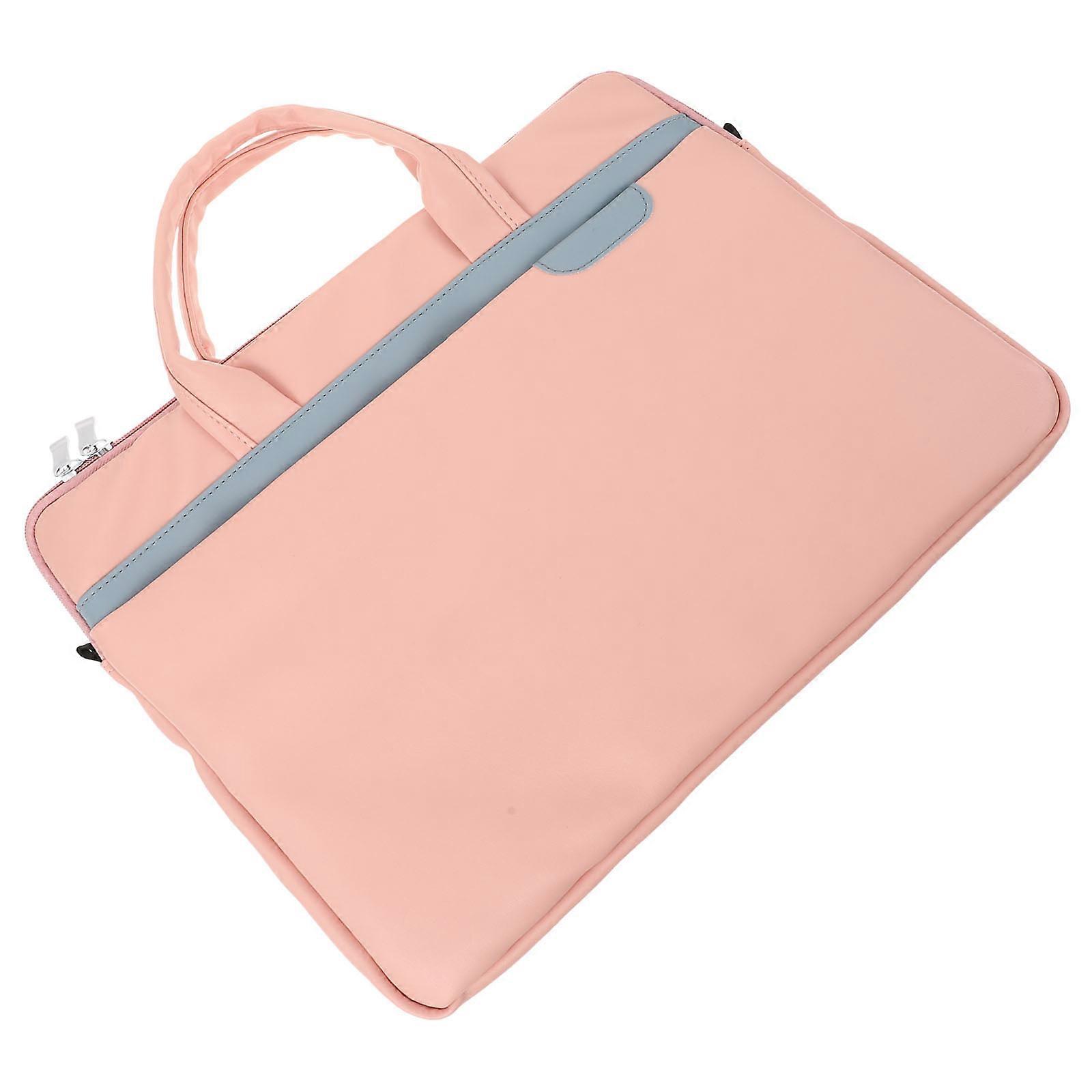 Portable Laptop Bag Handheld Notebook Computer Case in Pink PU Material for Business People