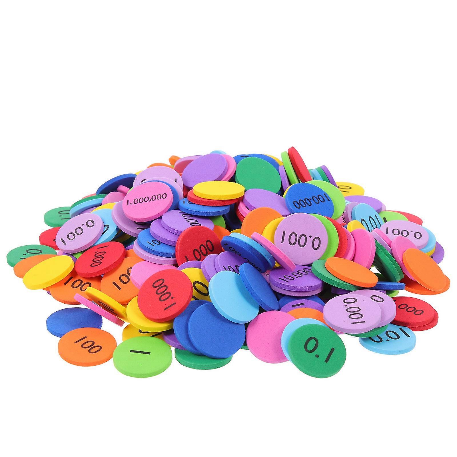160Pcs Place Value Disks for Kids Arithmetic Round Numbers EVA Material Assorted Color
