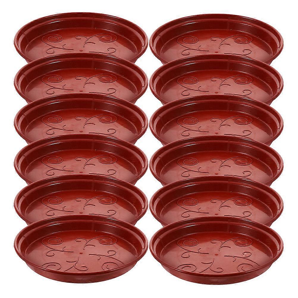 Saucers For Potted Plants 12Set Round Plant Saucer With Red Color Decorative Feature Prevent Soil Falling
