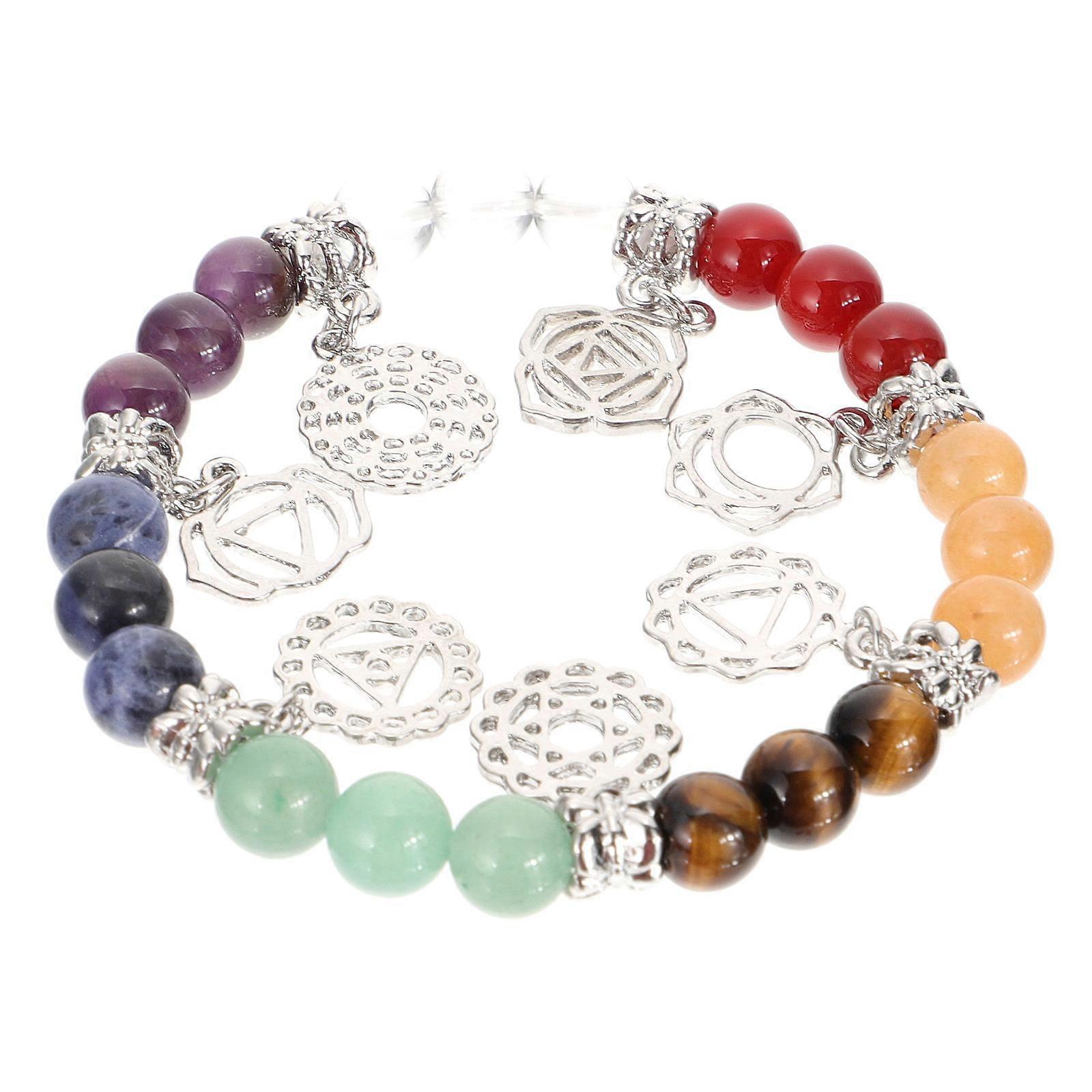 Handmade Crystal Bracelet Seven Chakras Daily Wear Assorted Color Comfortable Touch 1Pcs