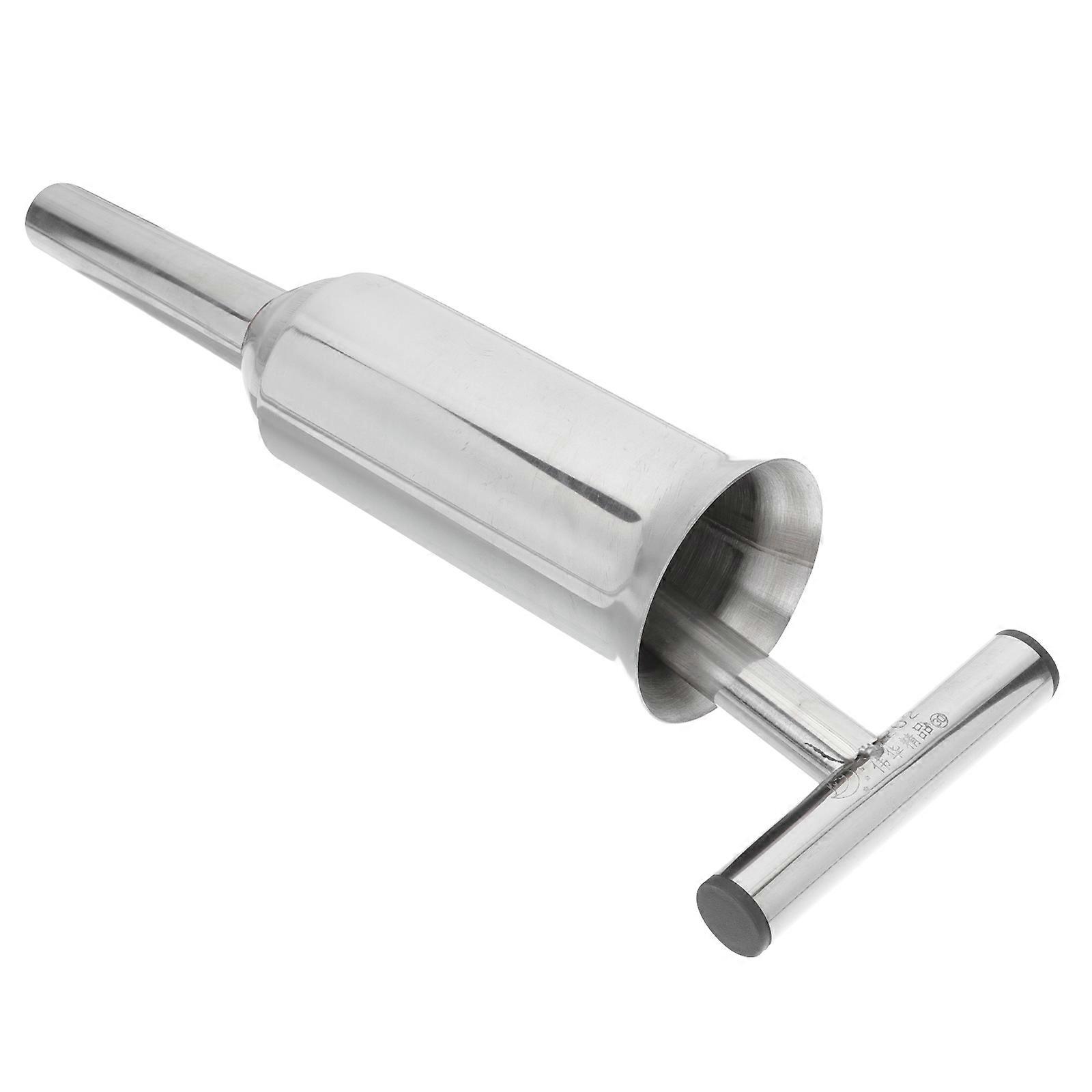 Stainless Steel Manual Sausage Stuffer with Push Pull Design, Handheld Meat Filler Tube for Homemade Sausage Making, Easy to Use Kitchen Tool for
