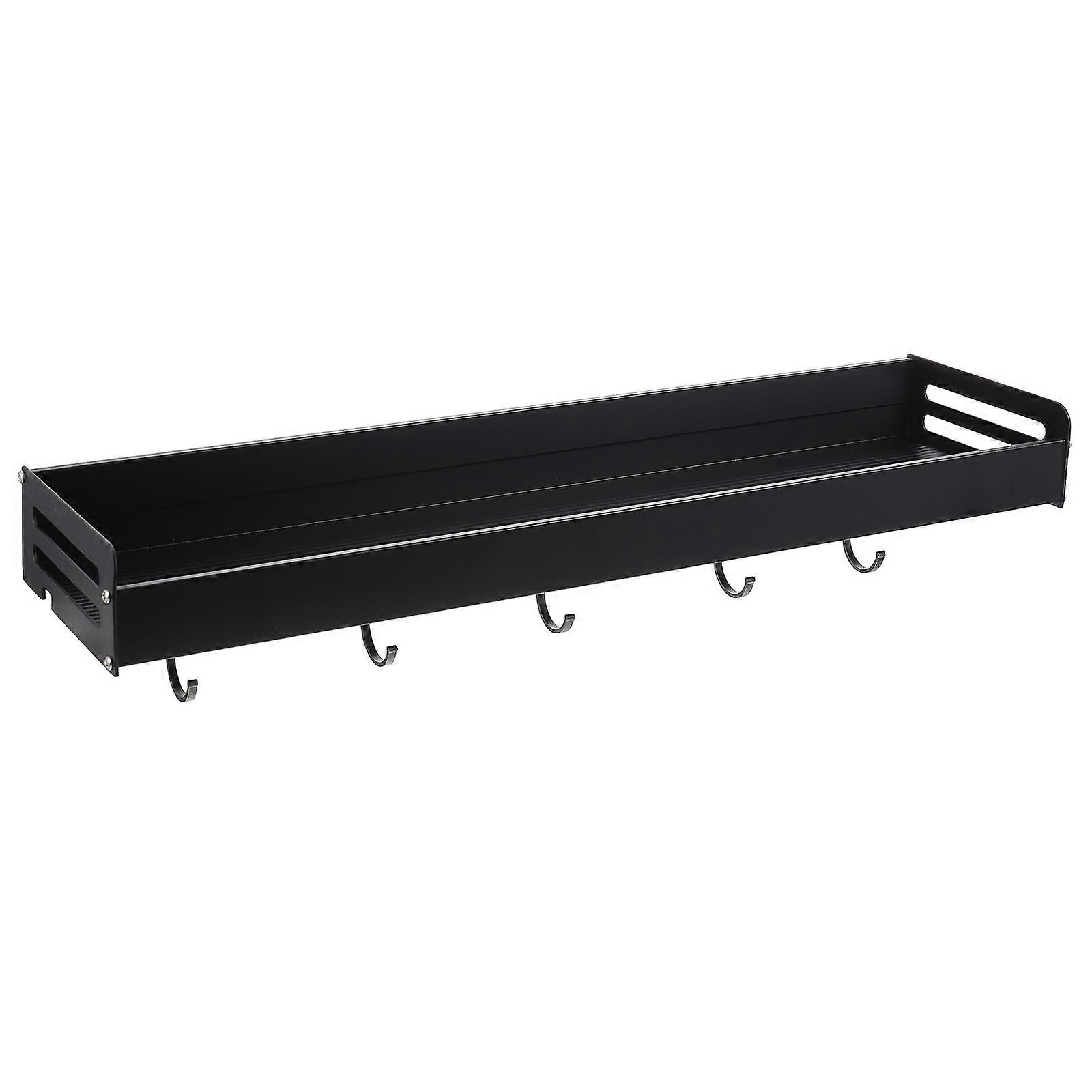 Kitchen Spice Mounted Holder For Families With Space-saving Black Design And 1 Set Of Storage
