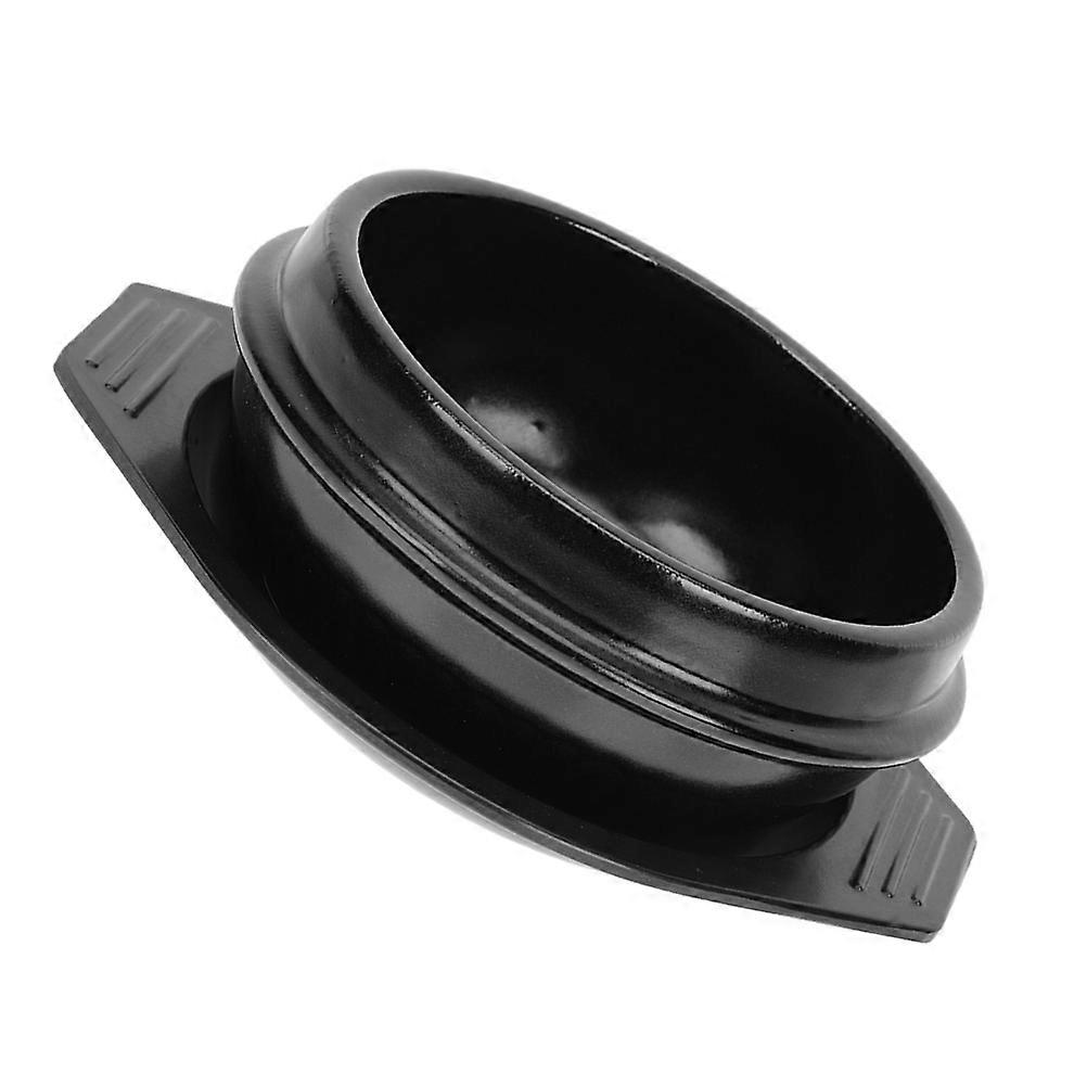 Korean Ceramic Casserole Pot with Melamine Tray for Home Use Black Color Perfect for Cooking
