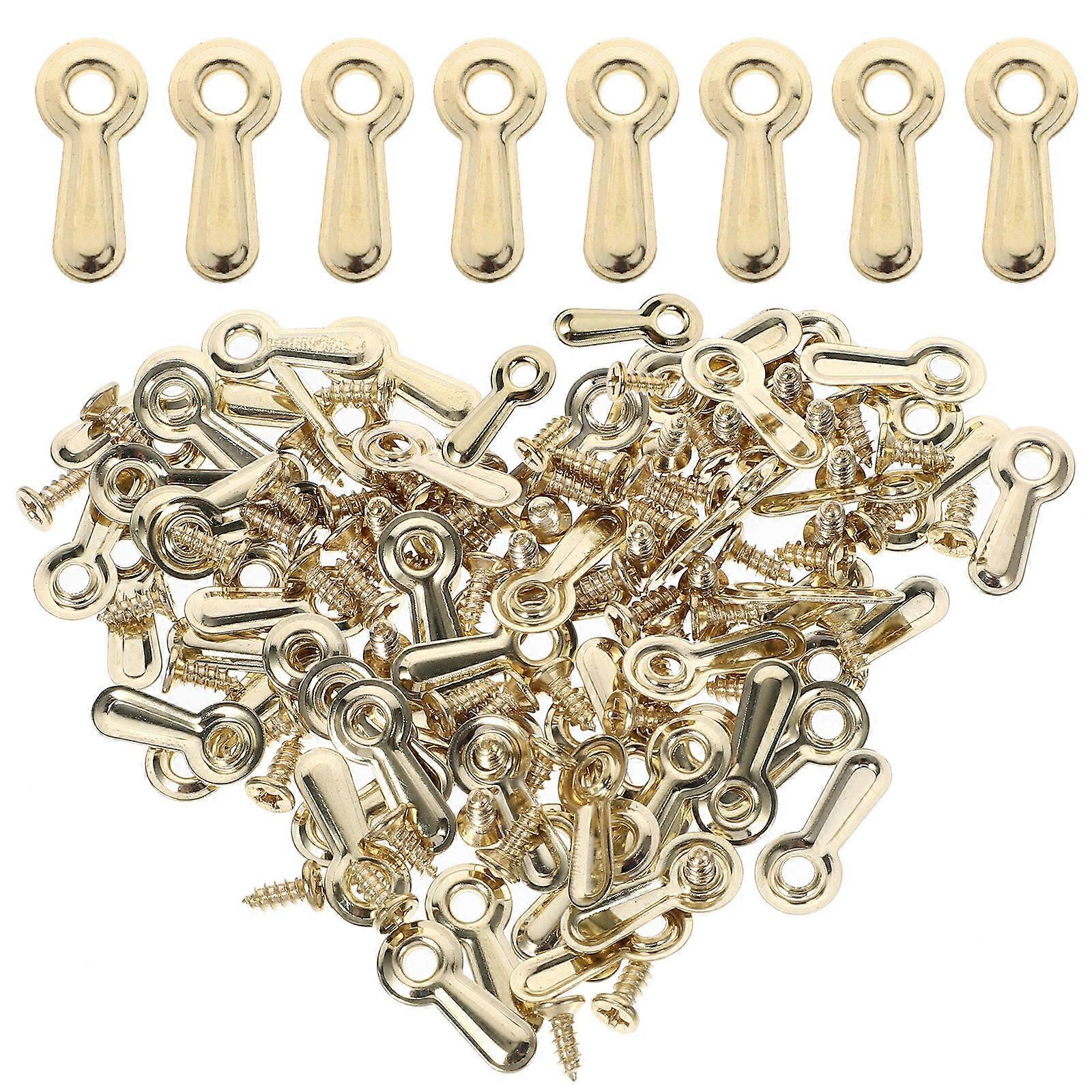 Golden Photo Frame Backing Clips Iron Buckle Turn Button Set for Outdoor Picture Hanging
