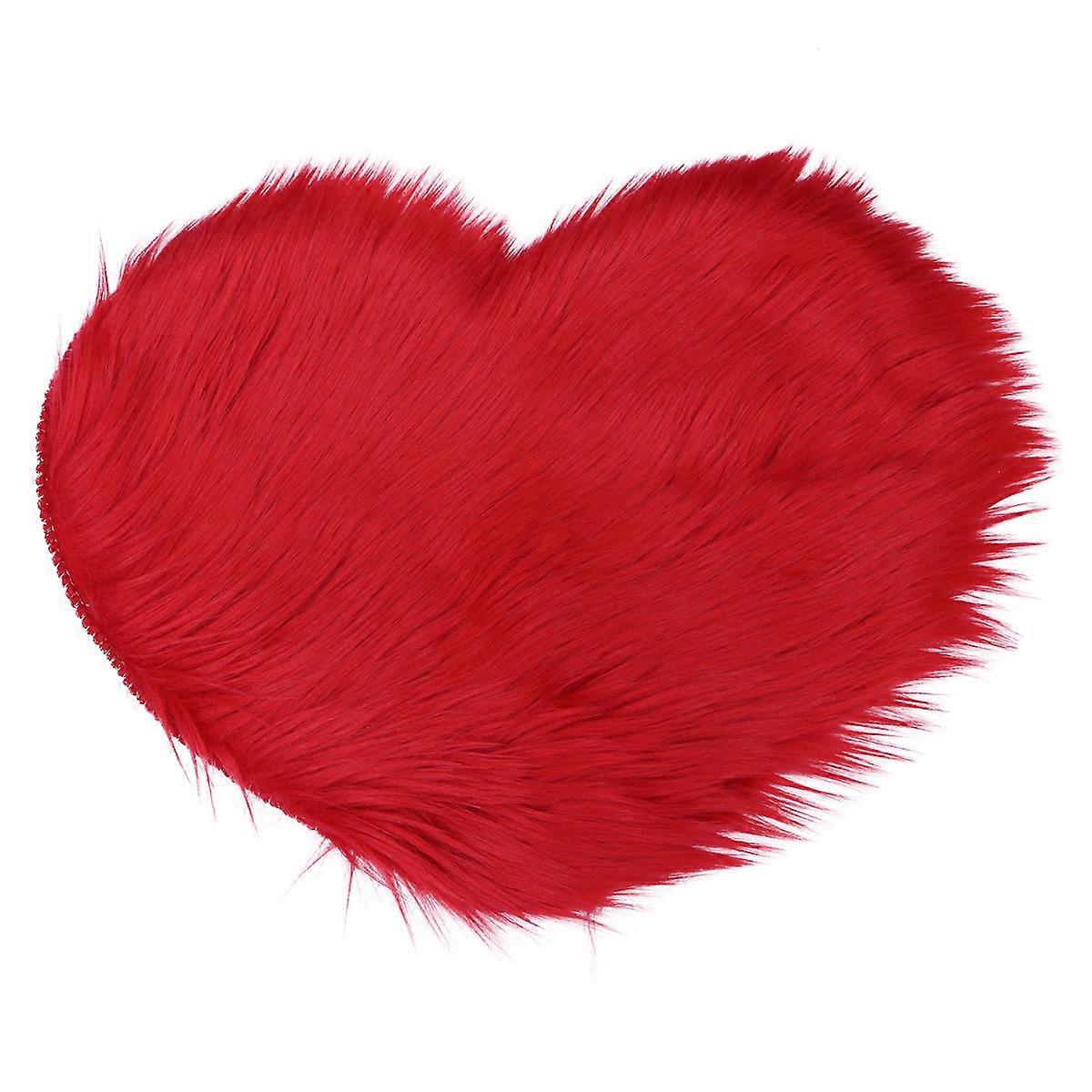 Heart Floor Mat Carpet For Bedroom Non-Slip Design Ideal For Home Decoration In Red Color 1Pack
