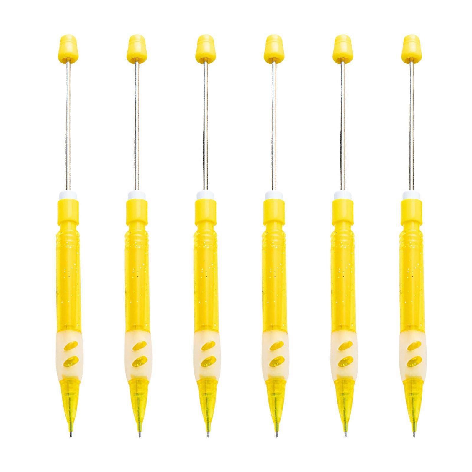Mechanical Pencil Set 0.5mm Automatic Beaded Pencils for Students, Writing and Drawing, 6 Pieces, Durable Design