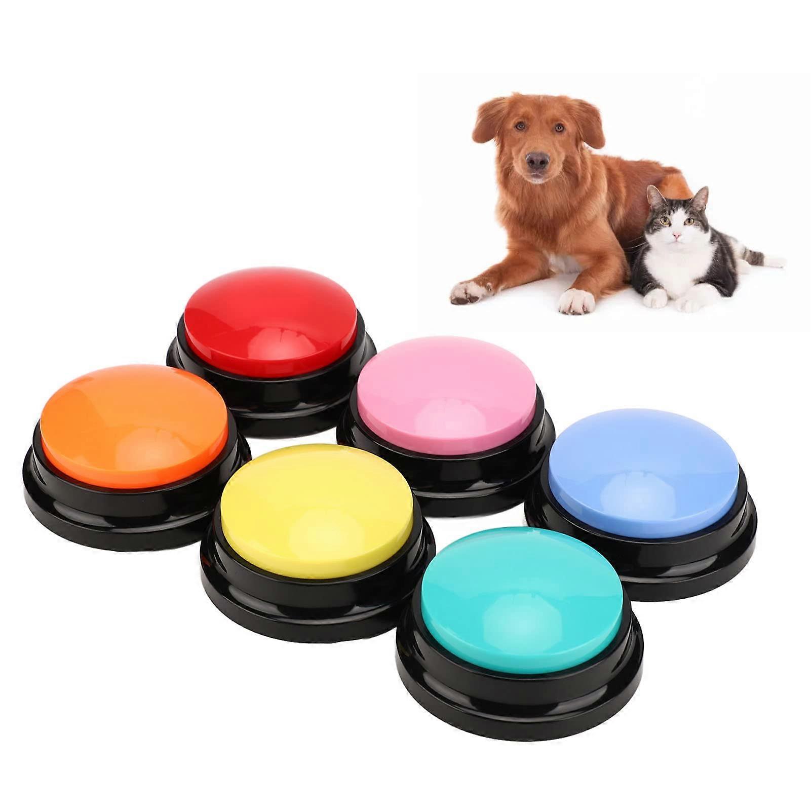 Writeable Buttons For Pets 6 Coloured Talking Dog Buttons 30 Second Playback Game Answer Buzzer Cat Dog Training