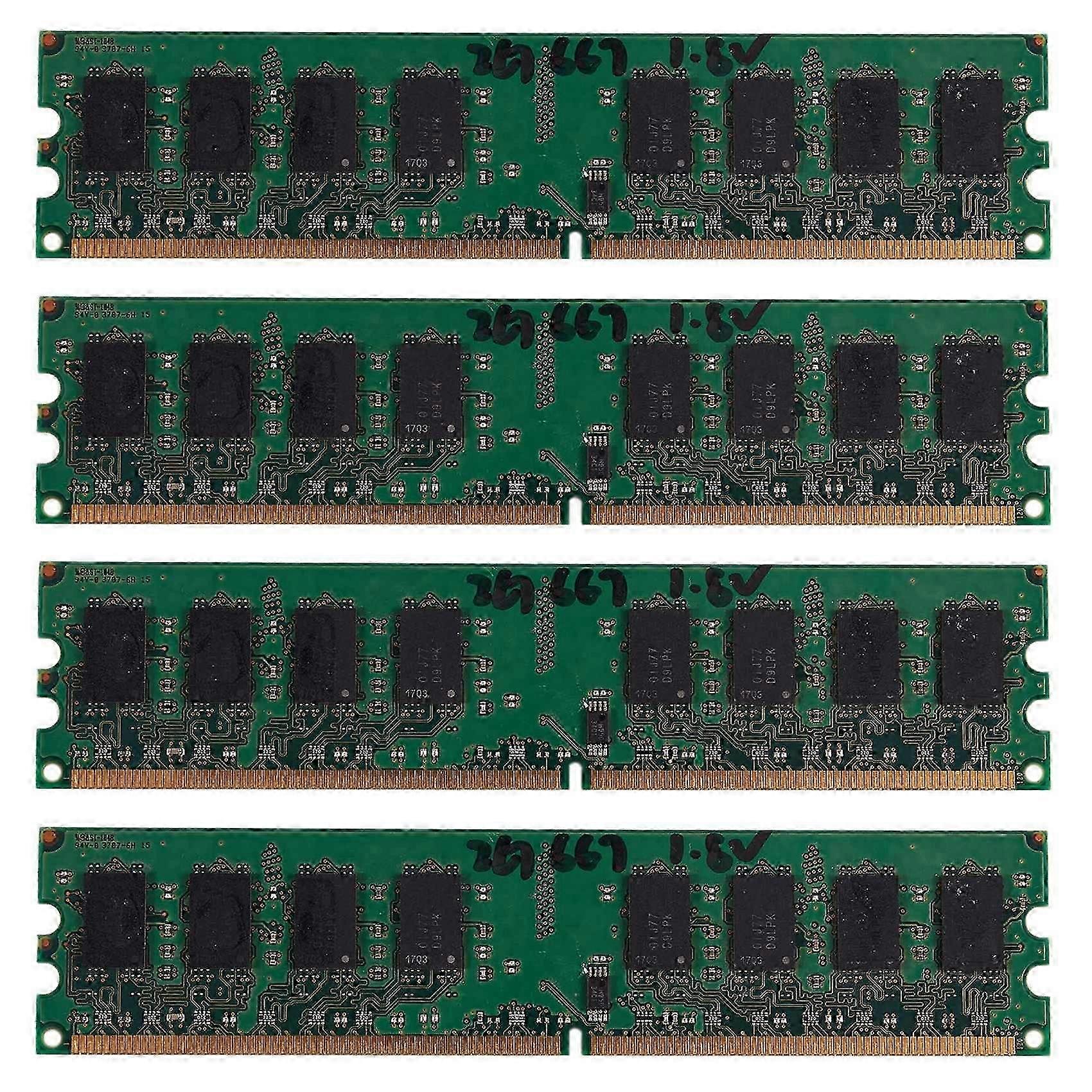 2025 4X 2GB DDR2 PC2-5300 667MHz 240Pin 1.8V Desktop DIMM Memory RAM for Intel, for AMD(2GB/667)