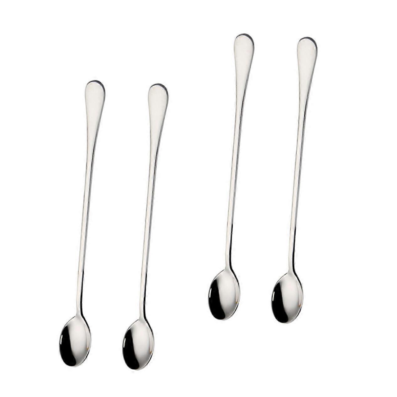 4 x Rustproof Mixing Spoons, Creative Cocktail Spoons for Bar and Kitchen for Stirring and Serving Drinks and Food, Quality Kitchenware