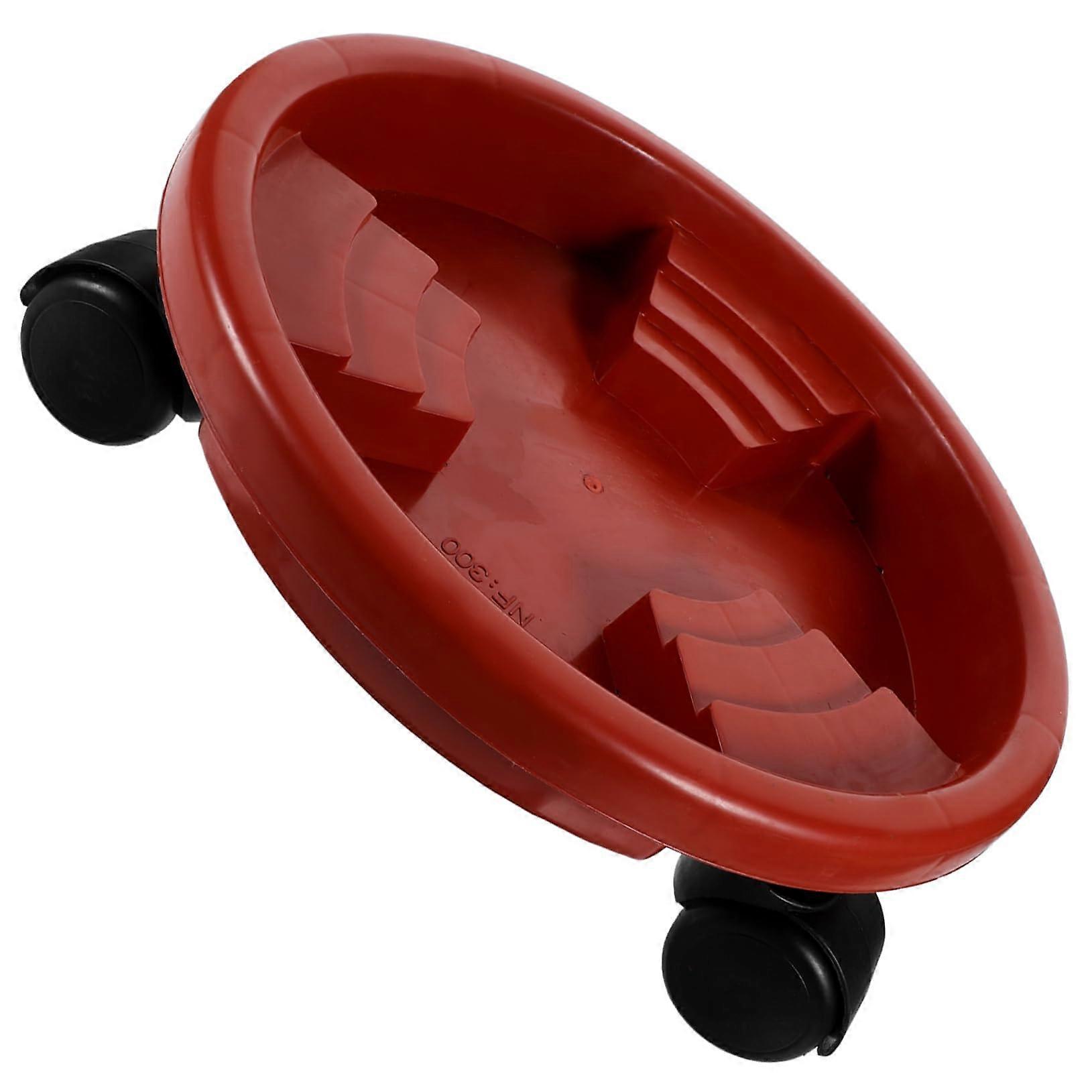 Small Plant Pots with Decorative Wizard Design, Indoor Outdoor Round Planter Trays Dark Red