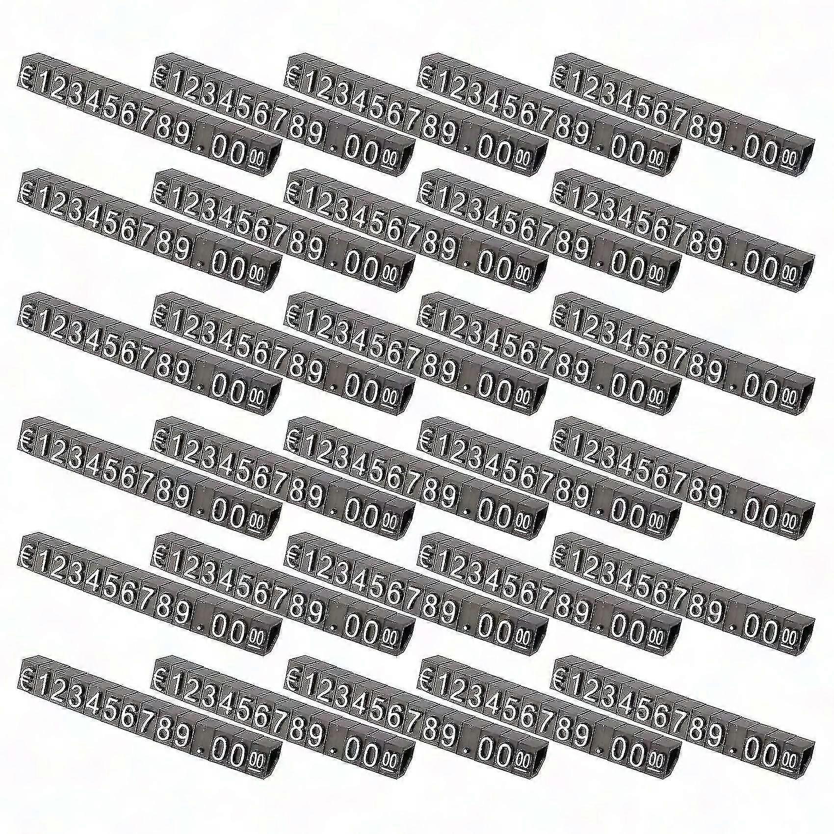 30 Sets Plastic Cube Price Display Tags Adjustable Number Stand Frame Label for Retail Shop - Haoyi