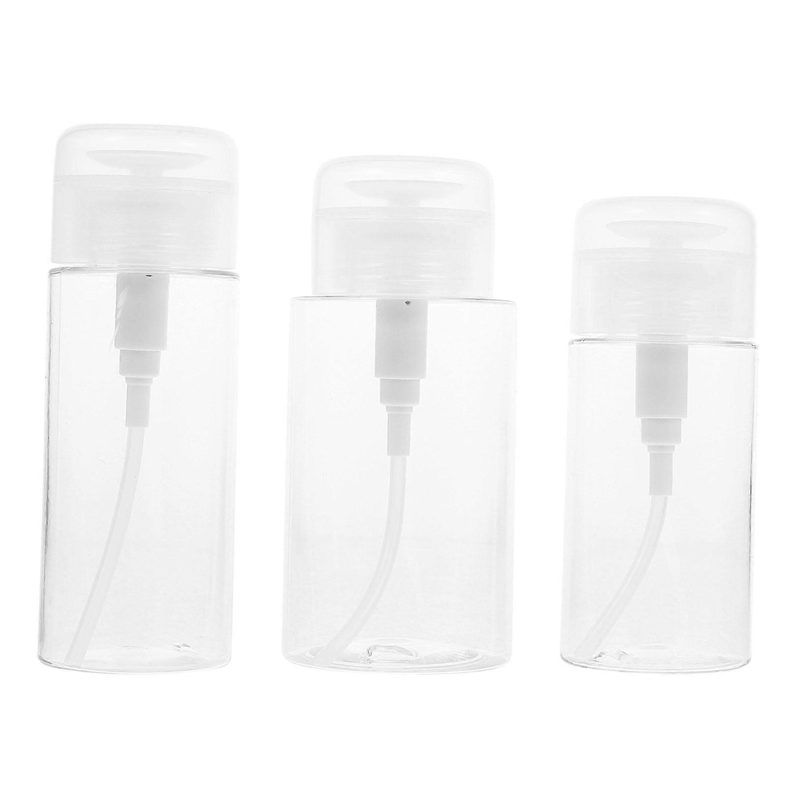3Pcs Push Down Bottle Cosmetics Liquid Bottle Skincare Bottle Push Down Dispenser for Nail Remover