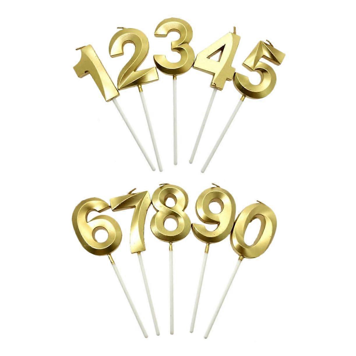 Birthday Number Candles 1 Set Paraffin Toppers Safe Material Sturdy Easy To Insert For Birthdays Or Anniversaries