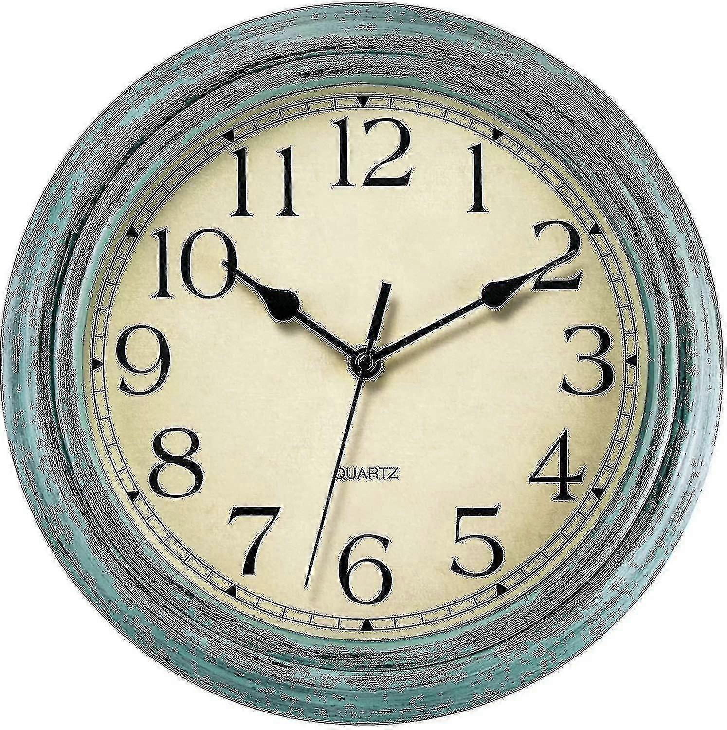 Quartz Wall Clock, 12 Inches, Silent, Vintage And Easy To Read, Suitable For Multiple Places