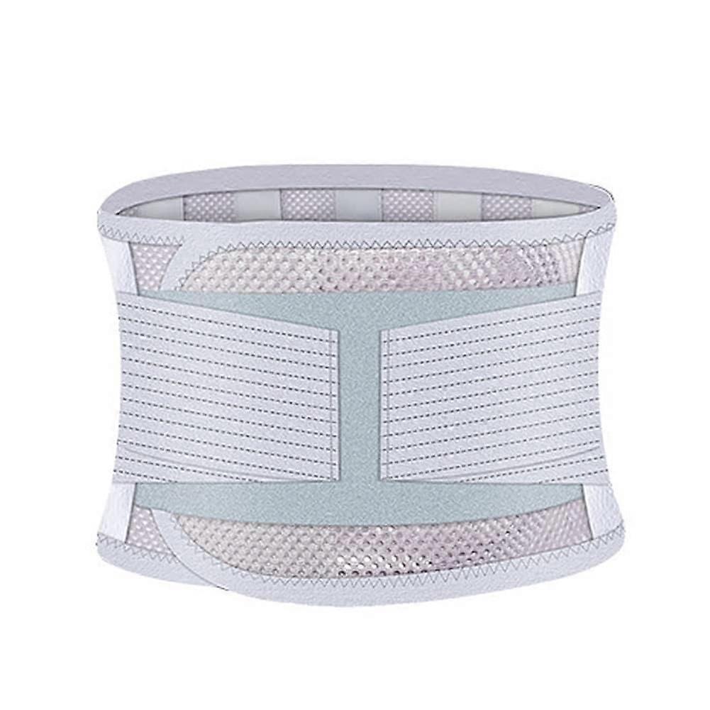 Breathable Mesh Back Brace For Lower Back Pain Relief Sciatica Men Women Double Pull Lumbar Support Gray Large