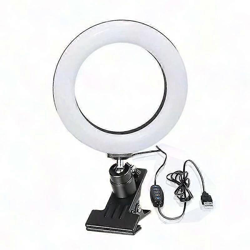 Professional LED Ring Light for Computer - Dimmable Clip-on Selfie Light with 3 Modes & 10 Brightness Levels for Remote Work & Live Streaming