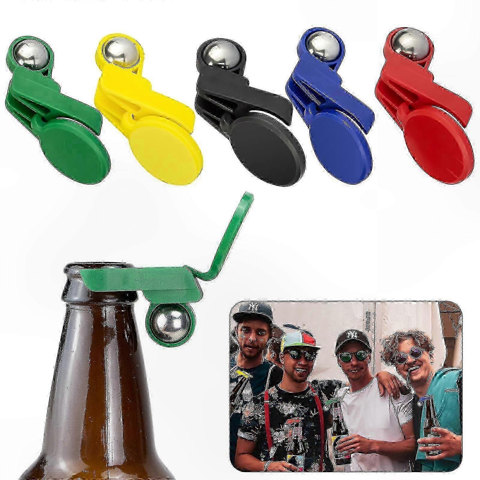 Reusable Automatic Bottle Caps with Insect Protection, Available in Multiple Colors, Flexible for Soft Drinks and Wine, 5pcs - Compatible wi