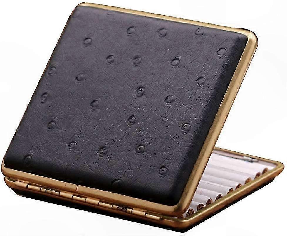 Ultra Thin Leather Cigarette Case for Men, Holds 20 Cigarettes, Portable Anti-Pressure Design