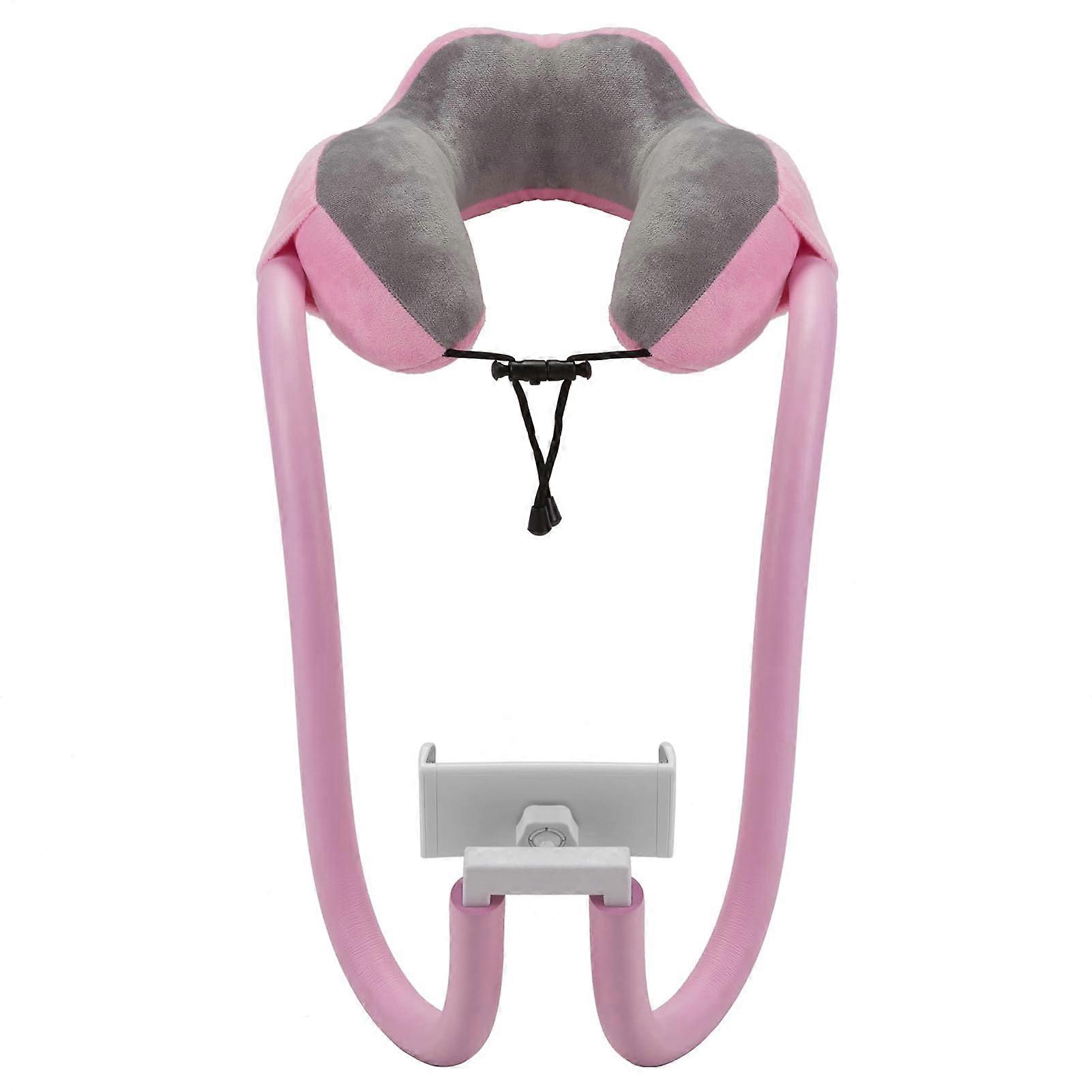 Gnrique Neck Pillow with Smartphone Holder Neck Support, Flexible Adjustment, Soft Pillow 2 in 1 Accessory