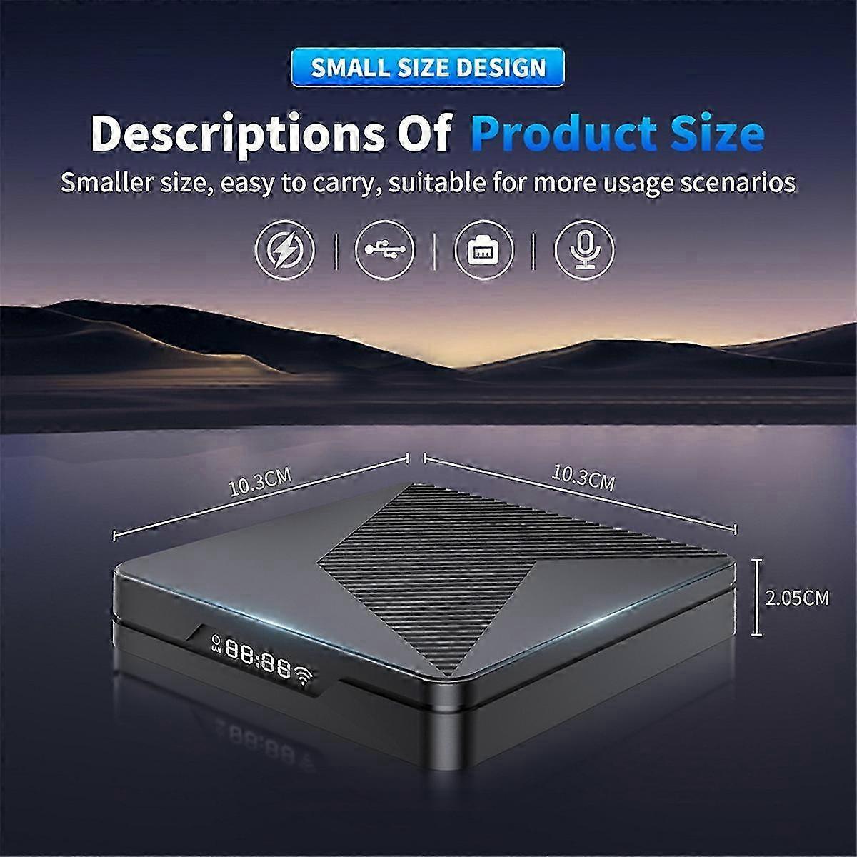 X5M Android 14 TV Box with Voice Control, 4K @ 60fps, Amlogic S905X5M CPU, HDR, Wi-Fi 6 & BT 5.0, 1000M LAN