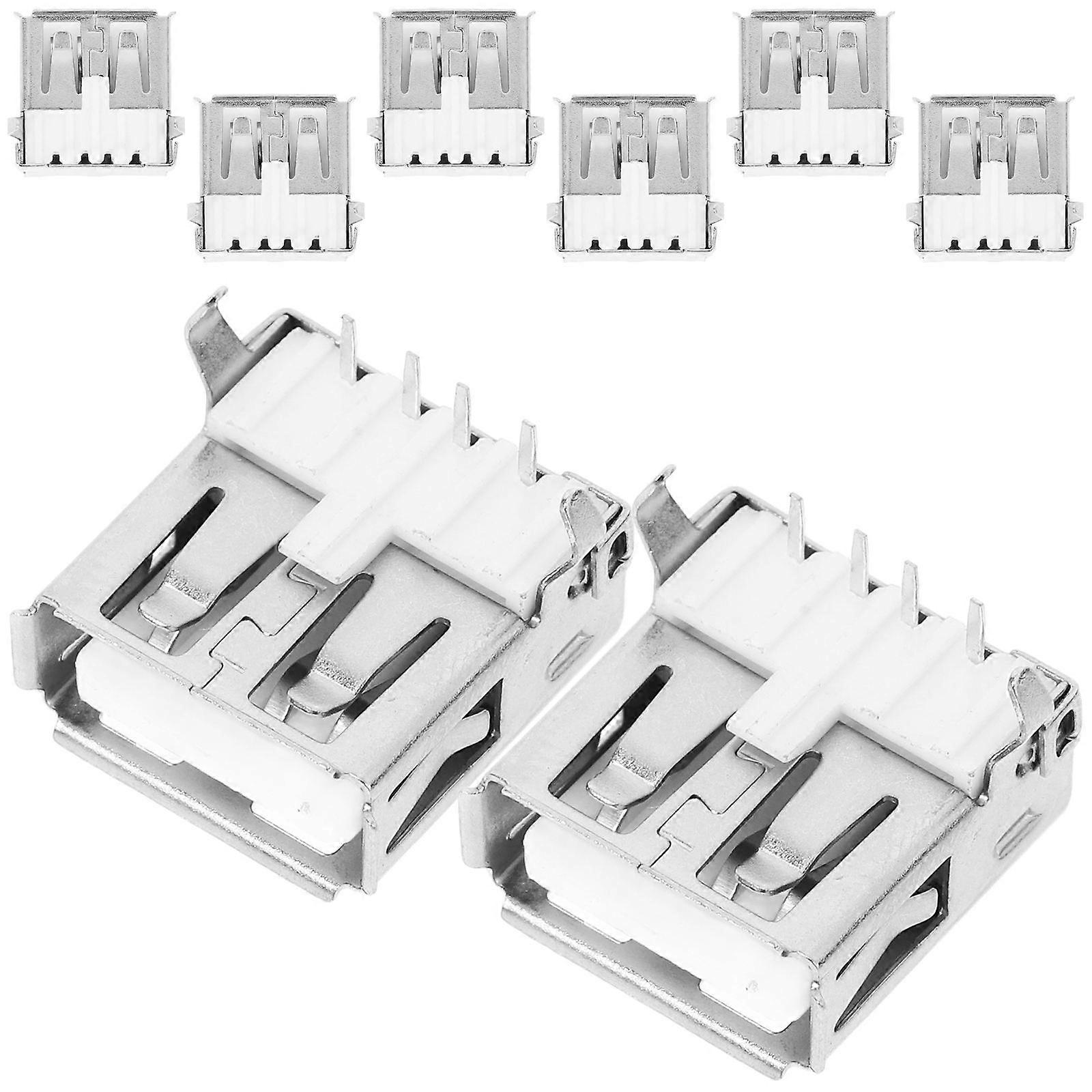 100pcs USB Female Socket Ports Replacement Connecting Adapters Small Connector