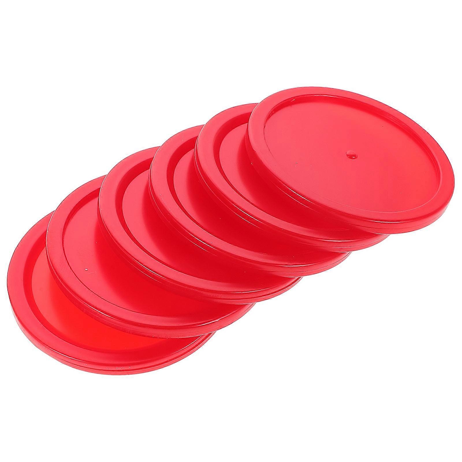 6pcs Replacement Ice Hockey Pucks for Game Tables – Smooth Sliding Small Pucks in Vibrant Colors for All Ages, Indoor Play and Competitive Matches