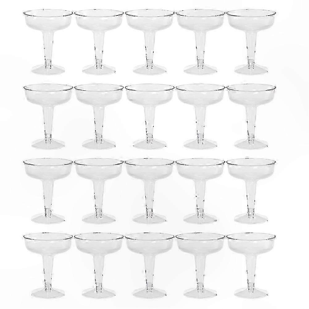 20-Pack Clear Plastic Champagne Flutes for Party Use