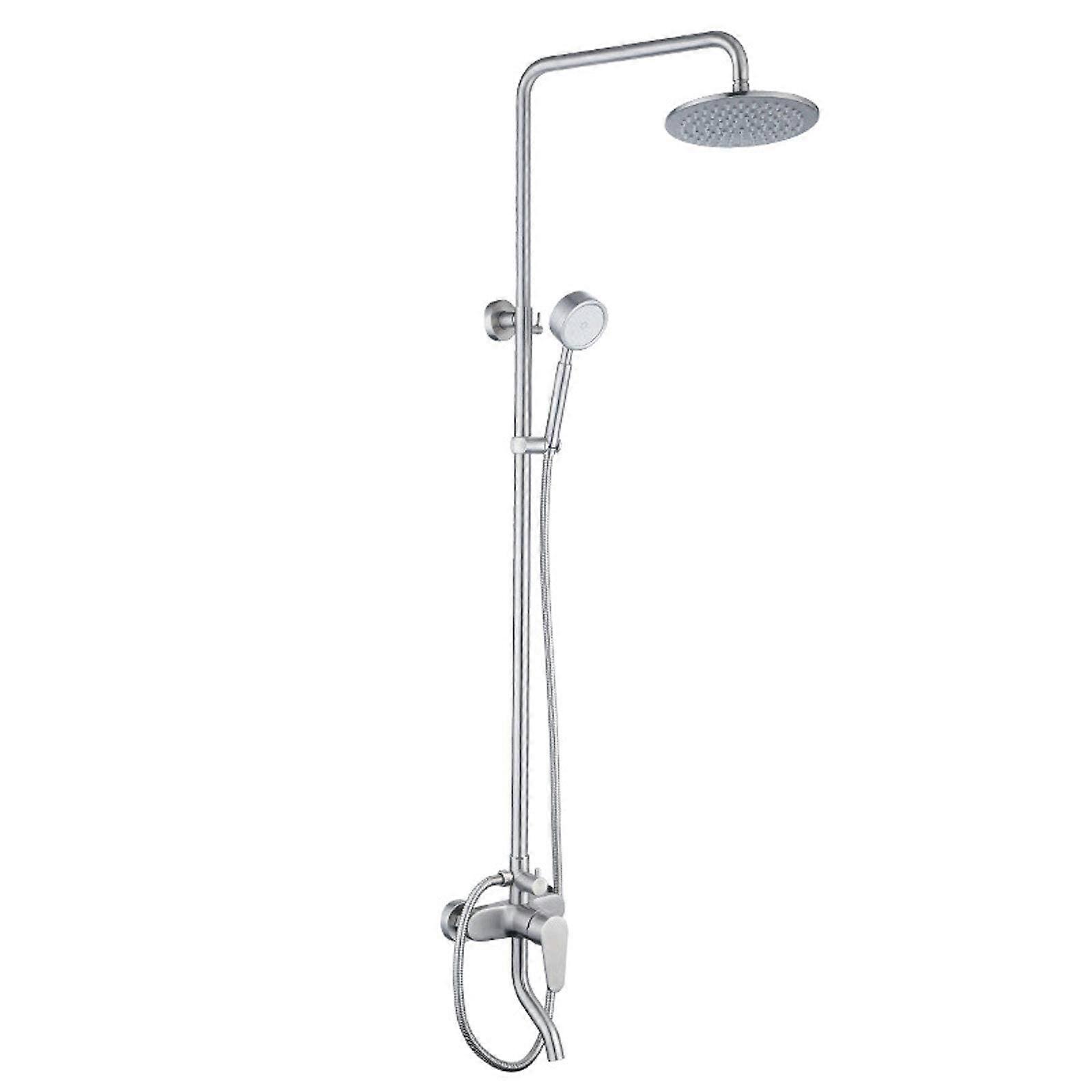 Stainless Steel Shower System Rainfall Wall-Mounted Shower Set With Overhead Shower Head And Adjustable Height Mixer For Gym
