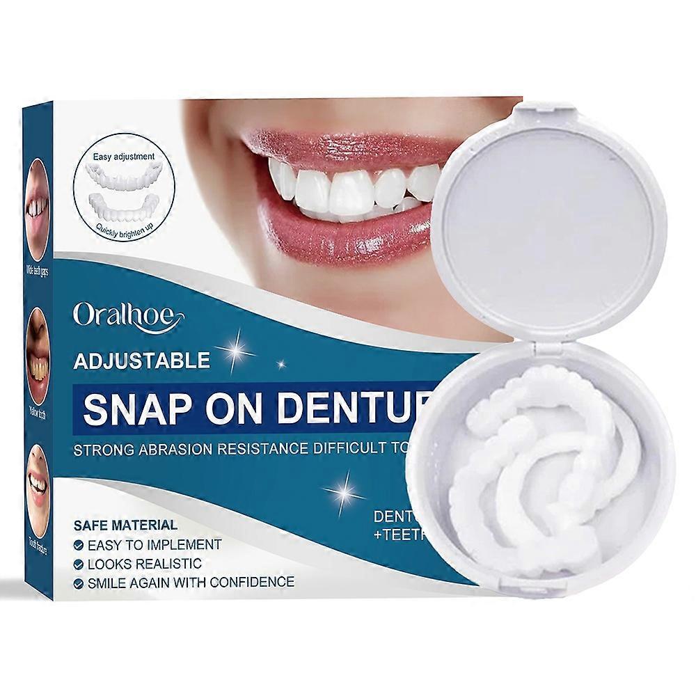 1-6x ORALHOE OR-A04-0391-01 Adjustable Snap On Dentures Resin Fake Teeth Smile Enhancer