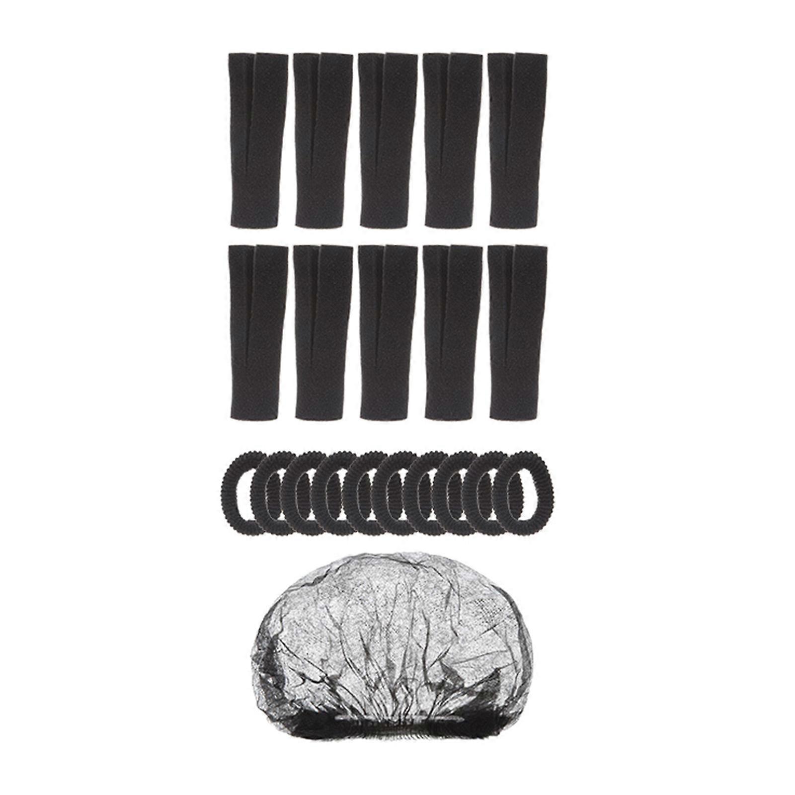 Travel Ready Hair Rollers Hair Curling Set Calm Sleep Styling Multiple Size Heatless Curling Method Multicolor