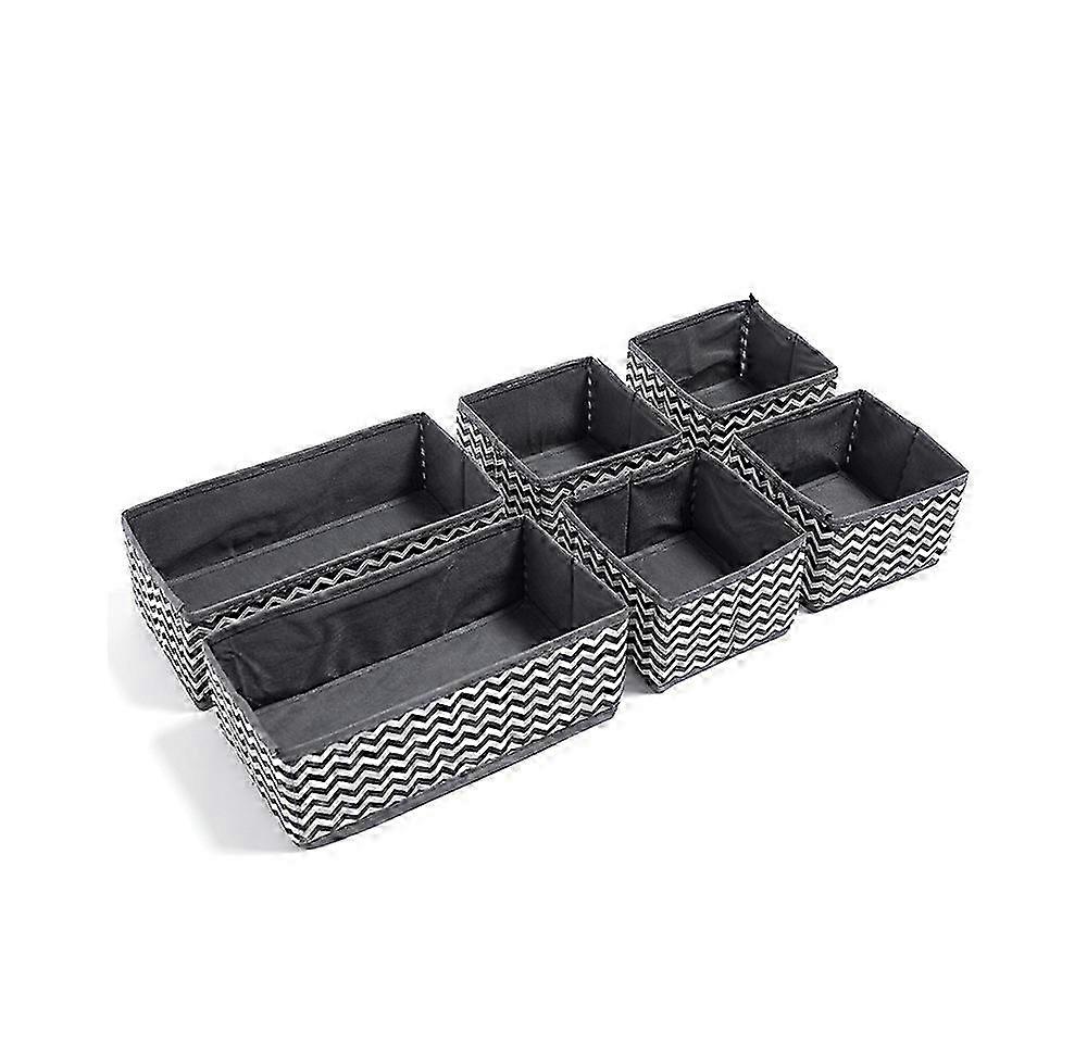 6pcs Foldable Storage Cube Non-Woven Textile Storage Boxes Drawer Boxes with Handle
