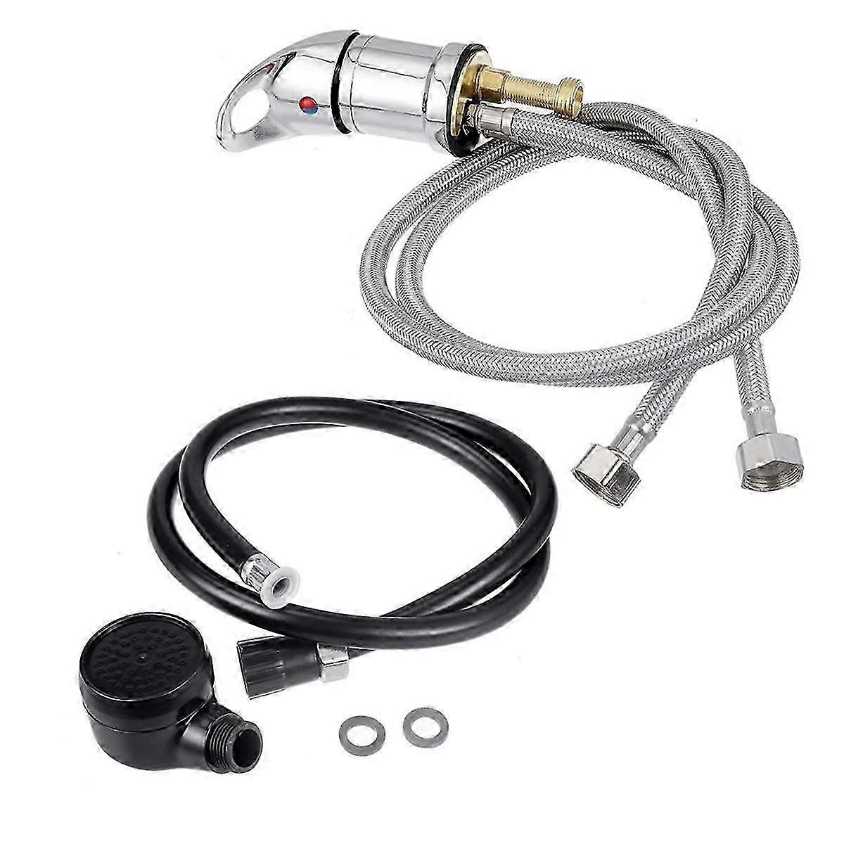Water Faucet Set, Salon Shampoo Bowl Faucet and Sprayer Kit with Sprayer Hose, Home Salon Spa Hot Cold Mixer
